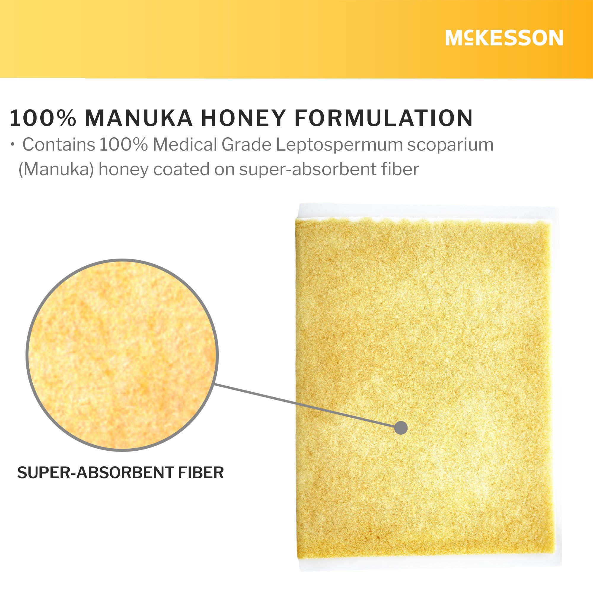McKesson Brand - 199-142 Honey Wound Dressing McKesson Rectangle 4 X 5 Inch Sheet Sterile Without Adhesive