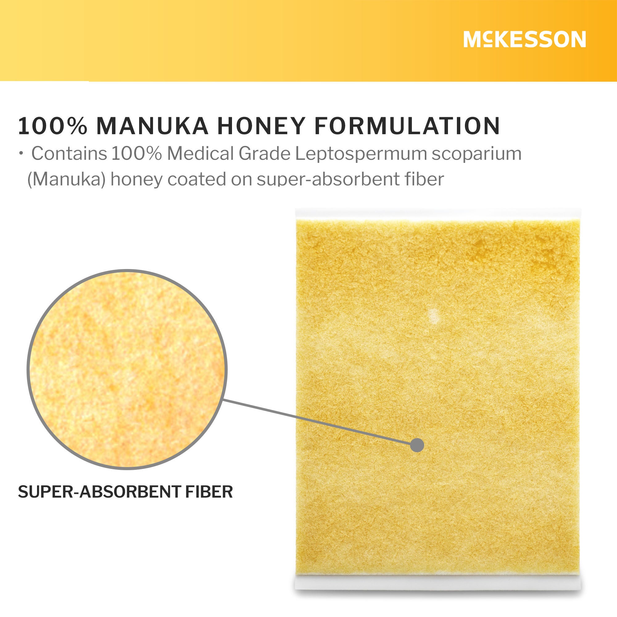McKesson Brand - 199-144 Lite Honey Wound Dressing McKesson Rectangle 4 X 5 Inch Sheet Sterile Without Adhesive