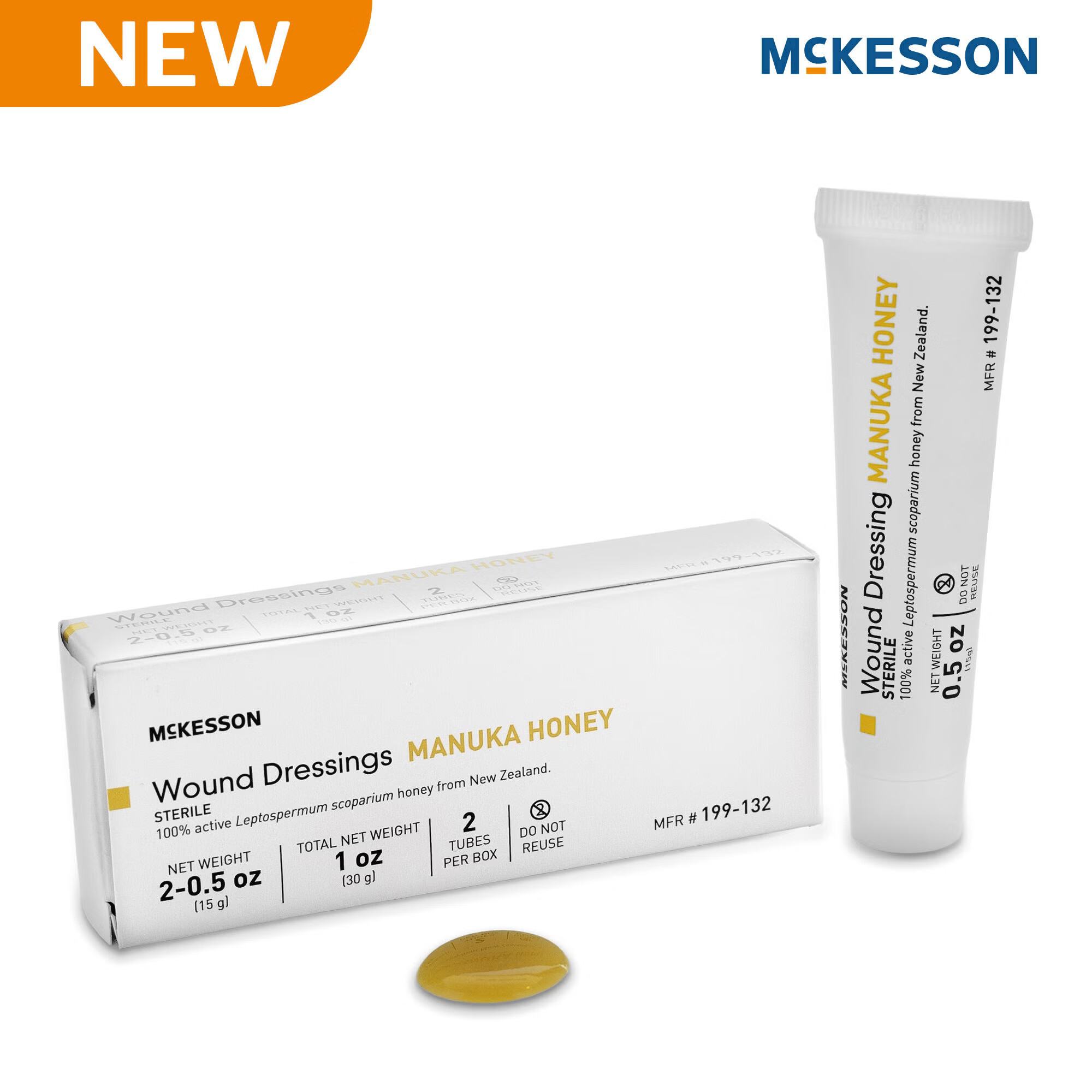 McKesson Brand - 199-132 Honey Wound Dressing McKesson 0.5 oz. Gel Sterile Without Adhesive