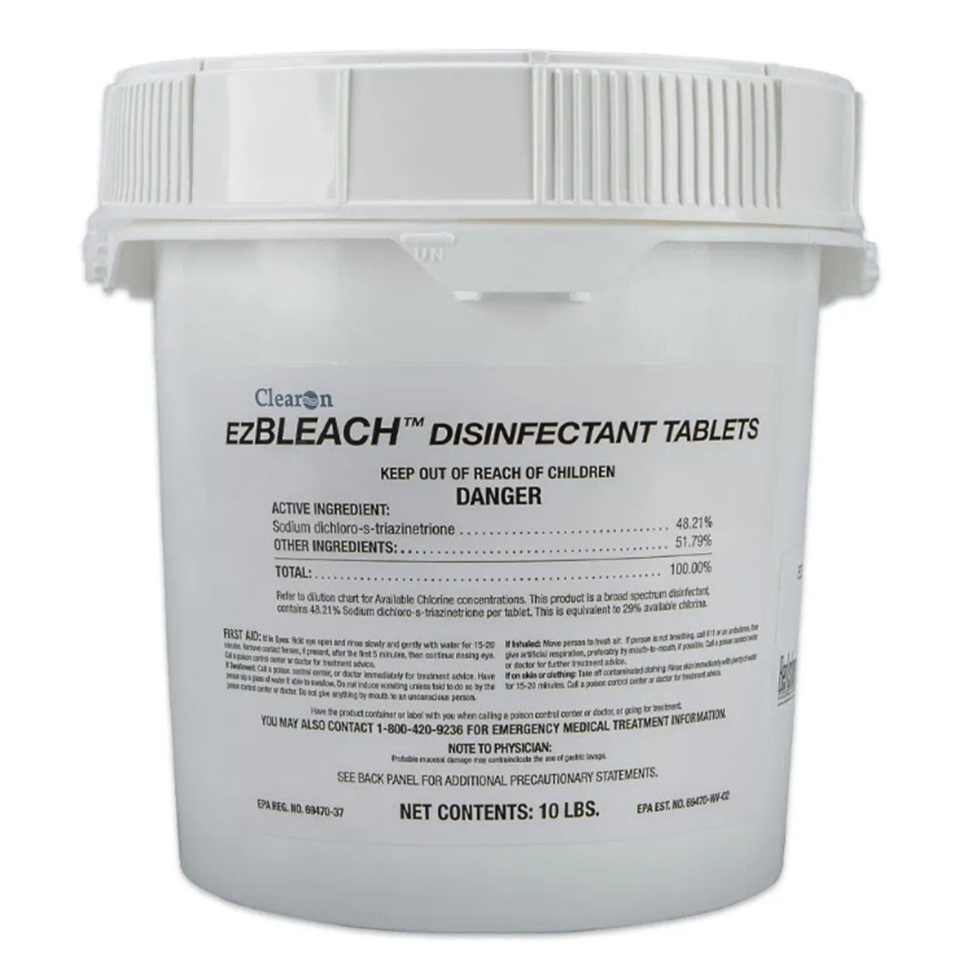 Berkshire Corp - EZBDT101 Surface Disinfectant Cleaner EZ Bleach™ Bactericidal Dissolving Tablet 900 Count Tub Unscented NonSterile