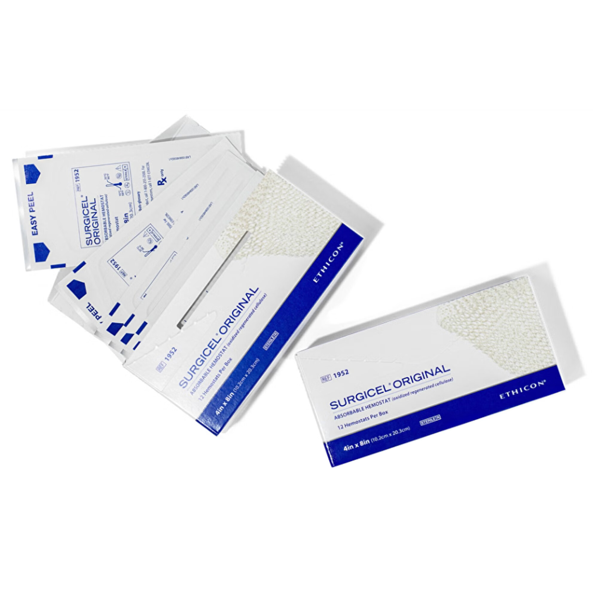 J & J Healthcare Systems - 1952S Absorbable Hemostatic Dressing SURGICEL™ Original 4 X 8 Inch 12 Count Sterile