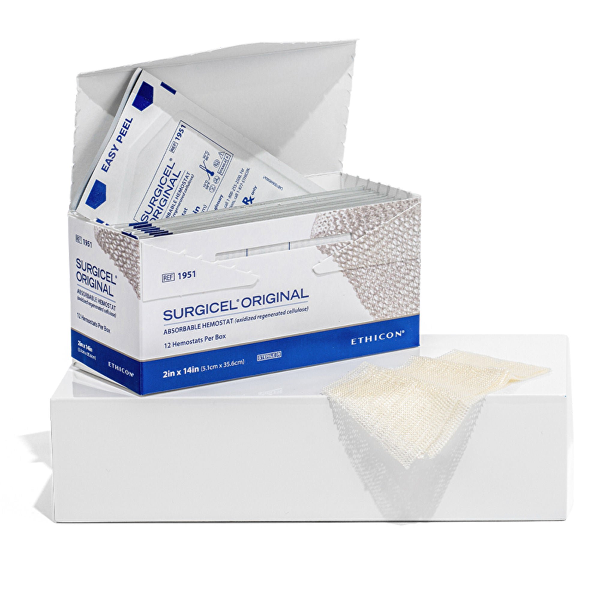 J & J Healthcare Systems - 1951S Absorbable Hemostatic Dressing SURGICEL™ Original 2 X 14 Inch 12 Count Sterile
