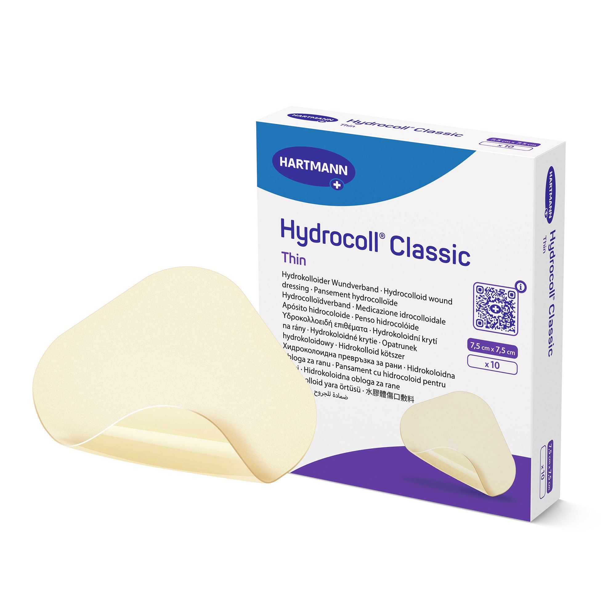 Hartmann - 536120 Hydrocolloid Dressing Hydrocoll® Classic Thin 4 X 4 Inch Square Hydrocolloid