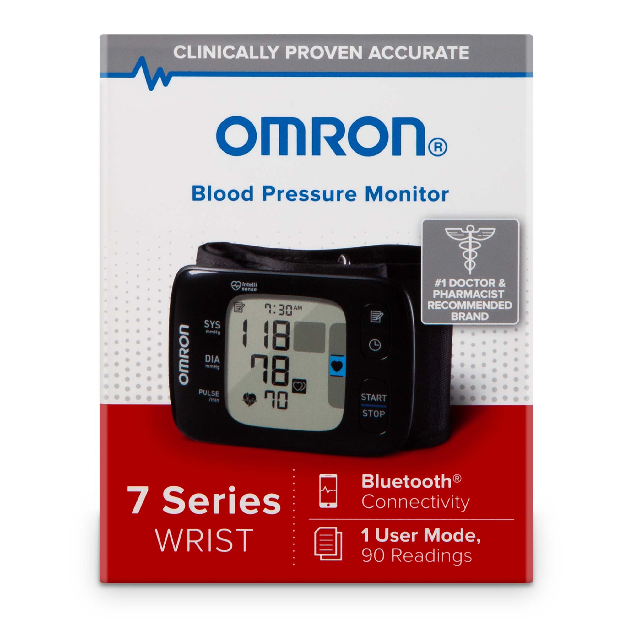 Emerson Healthcare - BP6350 Digital Blood Pressure Monitor Omron® 7 Series® Adult Cuff Wrist Nylon Cuff 13 to 21.5 cm Wrist Circumference Mobile