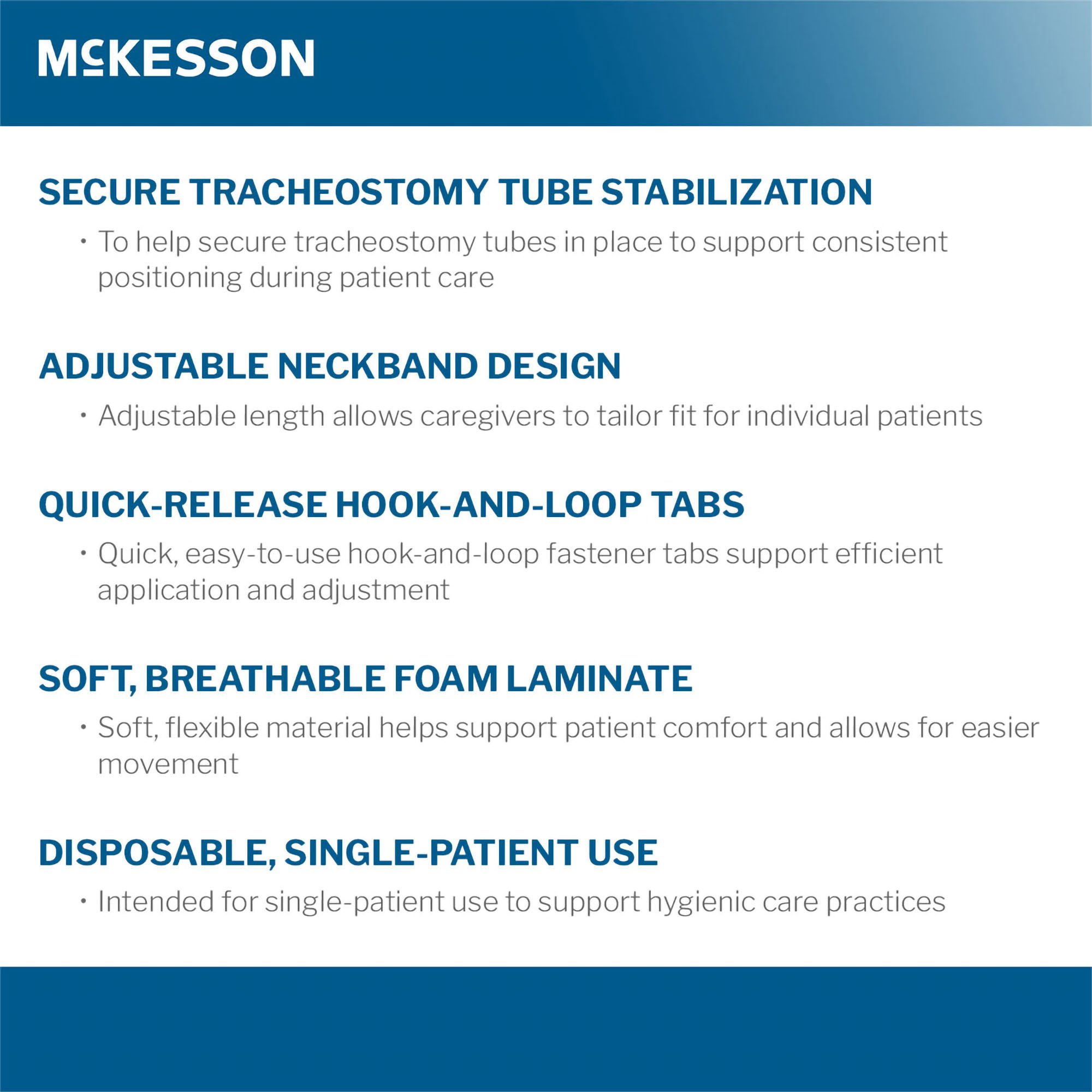McKesson Brand - 16-442 Tracheostomy Tube Holder McKesson 3/4 X 10 Inch Neonate