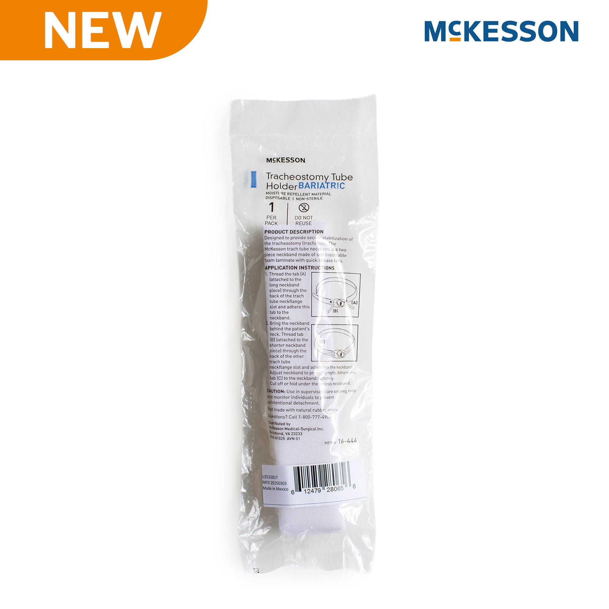 McKesson Brand - 16-444 Tracheostomy Tube Holder McKesson 1-1/2 X 25-1/2 Inch Bariatric Adult