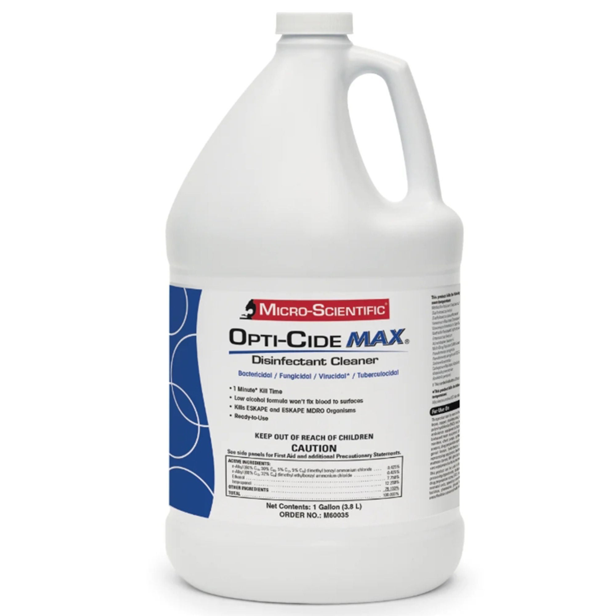 Micro Scientific Industries - OCP04-128 Surface Disinfectant Cleaner Opti-Cide ® MAX Broad Spectrum Manual Pour Liquid 1 gal. Jug Alcohol Scent NonSterile