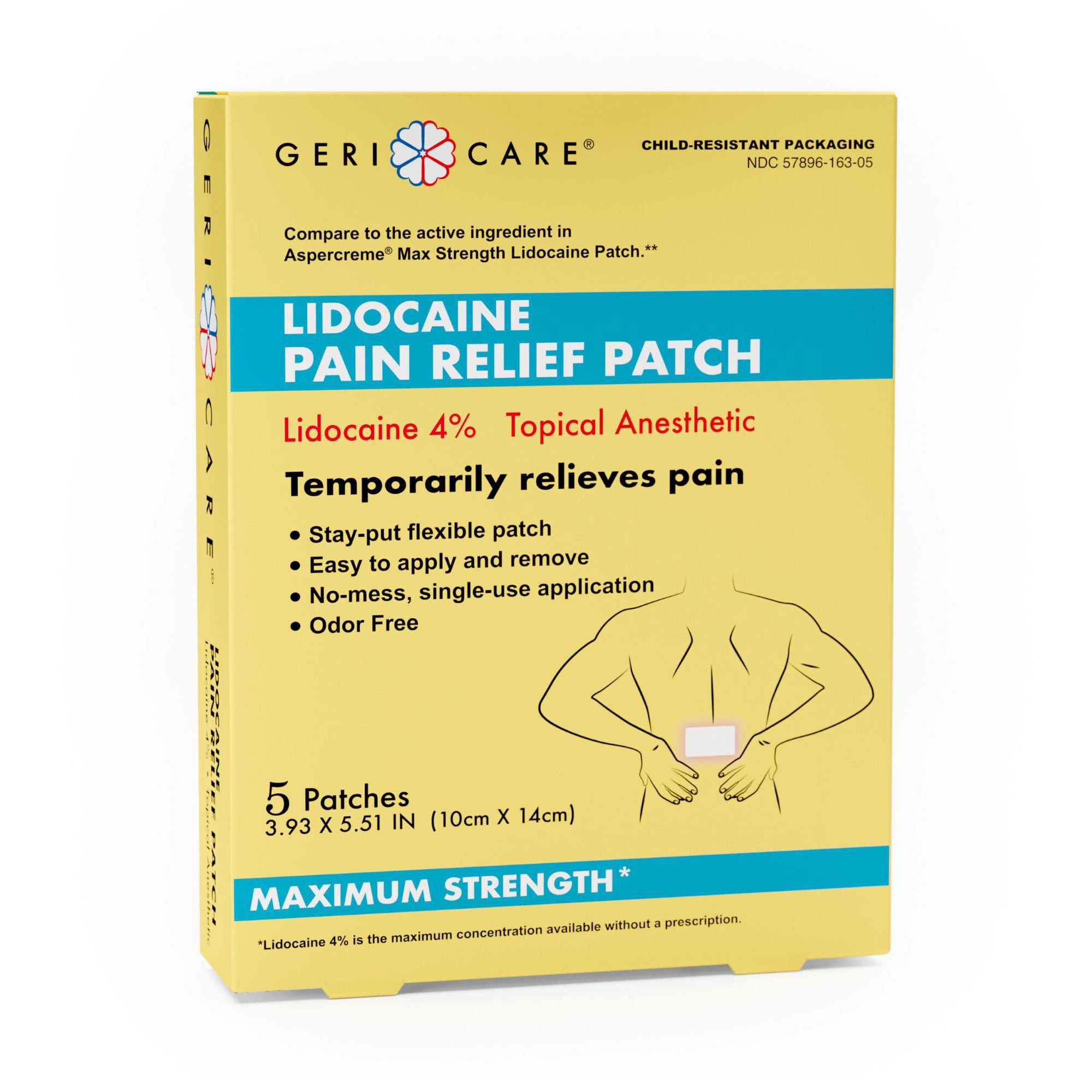 Geri-Care - 161-06-GCP Topical Pain Relief Geri-Care® 4% Strength Lidocaine Patch