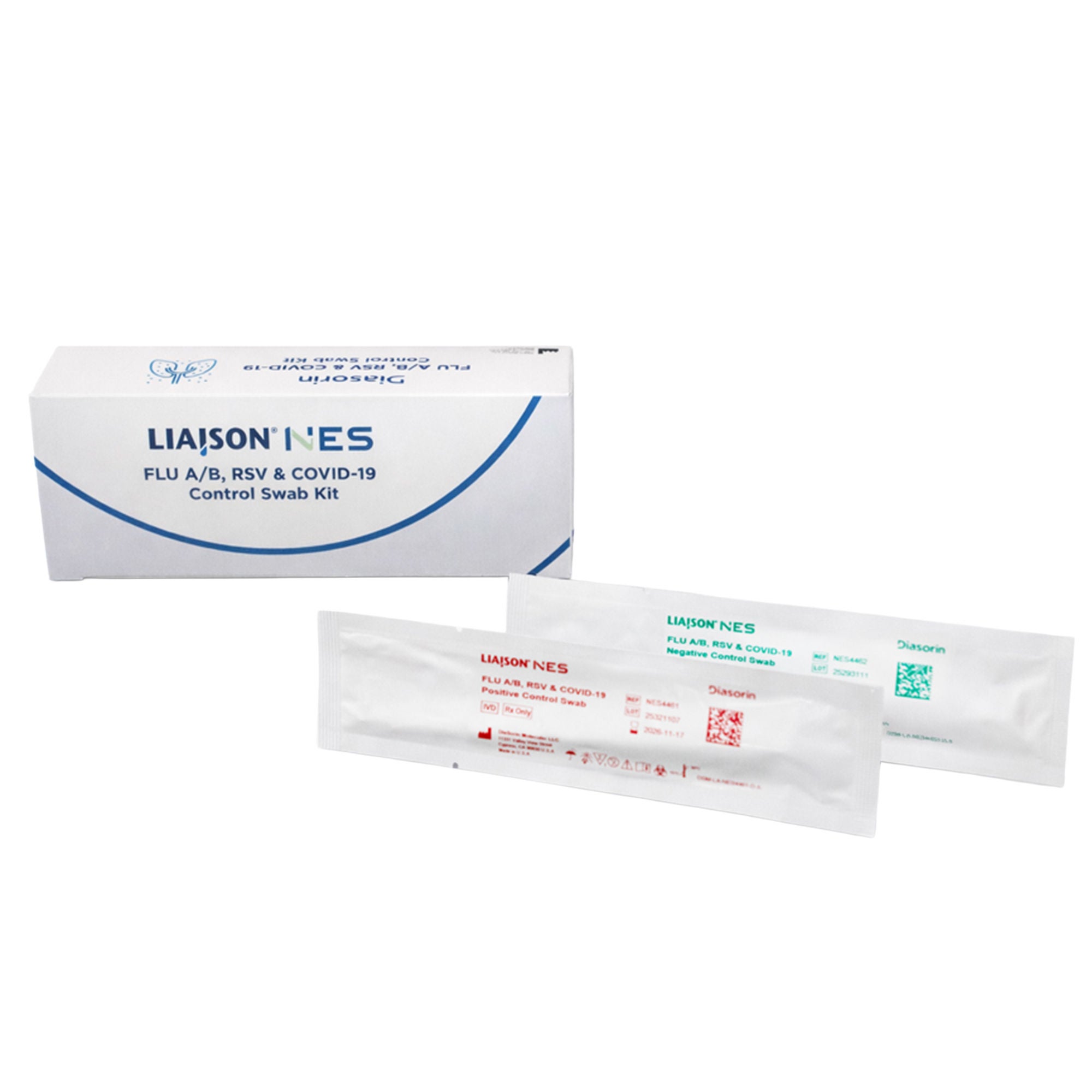 Diasorin Molecular LLC - NES4460 Control Set Liaison Nes® Flu A+B, RSV, COVID-19 Positive Level / Negative Level 20 Swabs