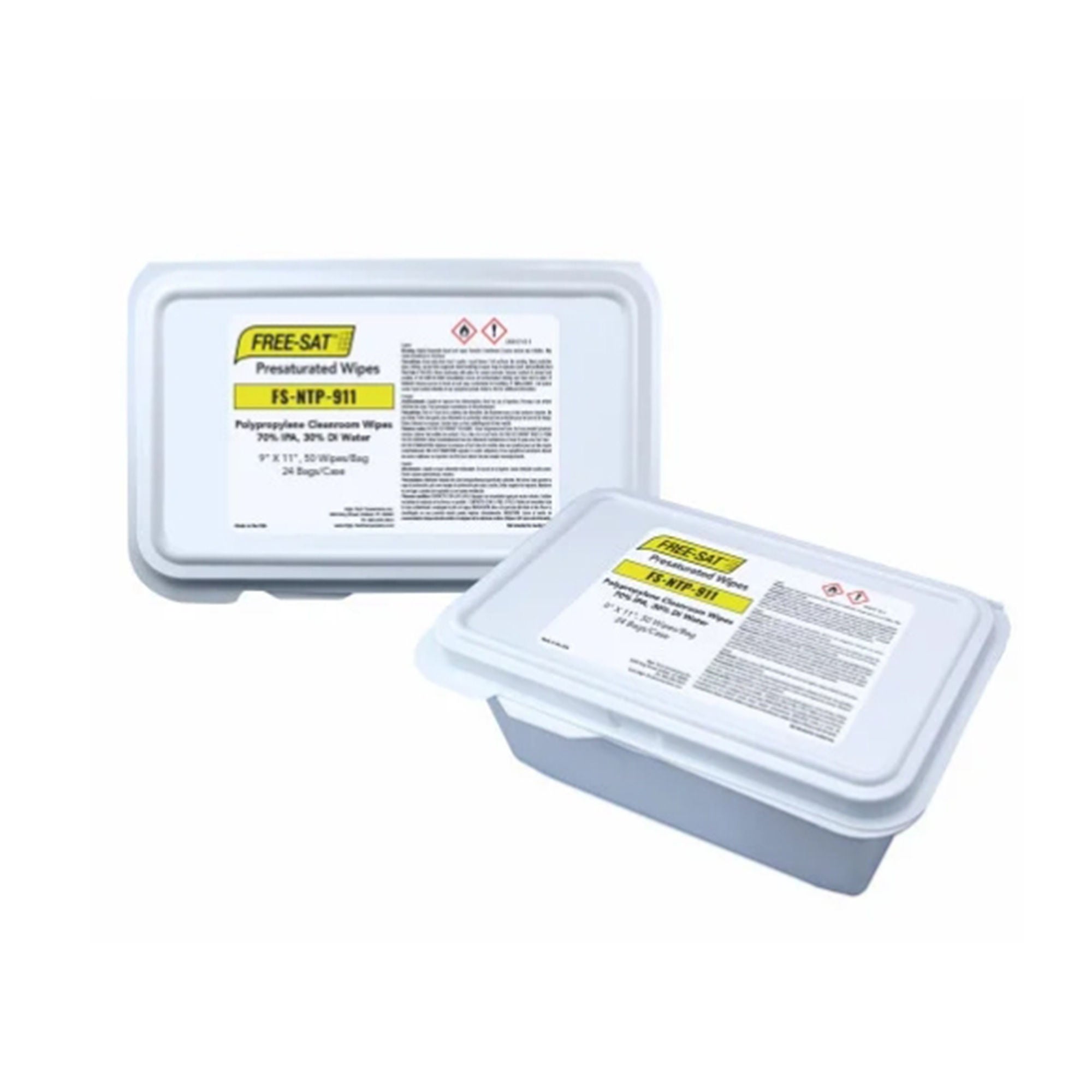 Acute Care Pharmaceuticals - FS-NTP-911 Surface Disinfectant Cleaner FREE-SAT® Premoistened Cleanroom Manual Pull Wipe 50 Count Bag-in-Box Alcohol Scent NonSterile