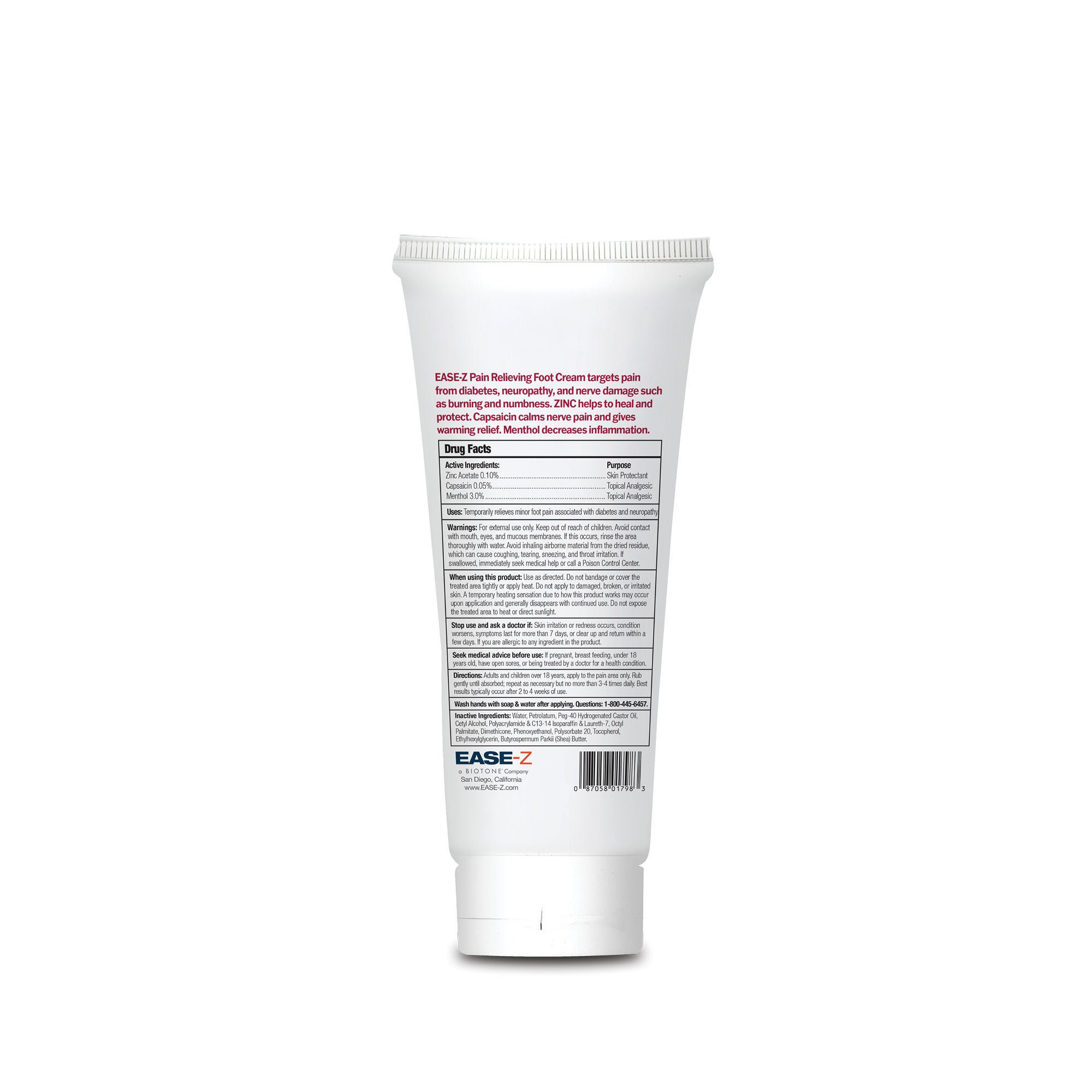 Natural Thoughts Inc - EZPF3ZT EASE-Z® Diabetics' Foot Cream for Neuropathy and Nerve Pain