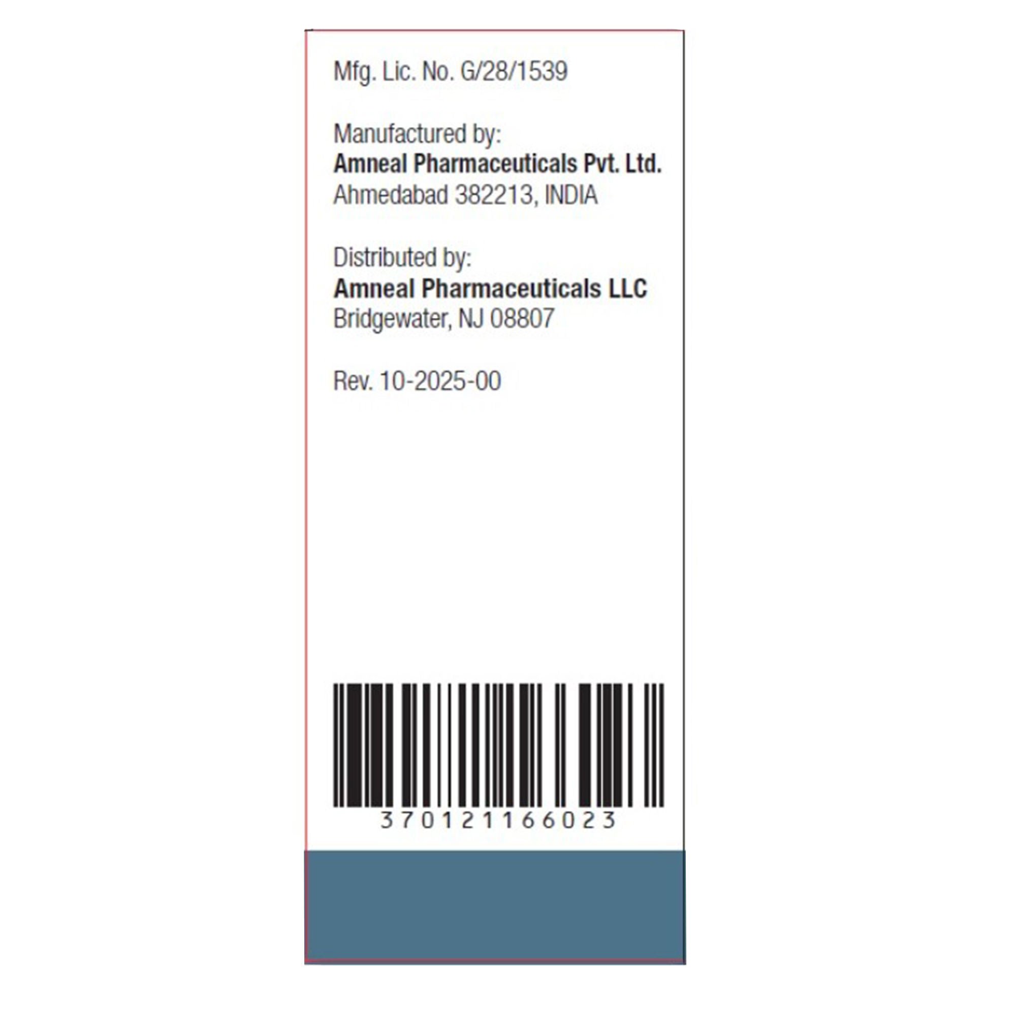 Alpha and Beta Adrenergic Agonist 70121166002 by Amneal Pharmaceuticals