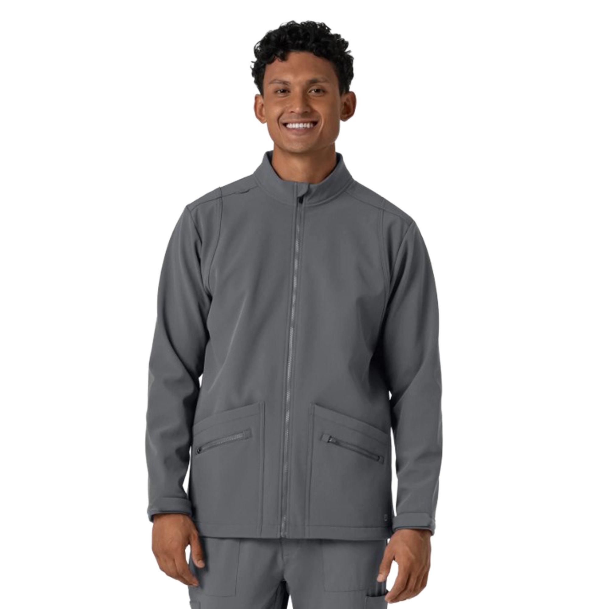 Fashion Seal Uniforms - 8609-PEWT-XL Warm-Up Jacket Wink™ Softshell Pewter X-Large Hip Length 94% Polyester / 6% Spandex Reusable