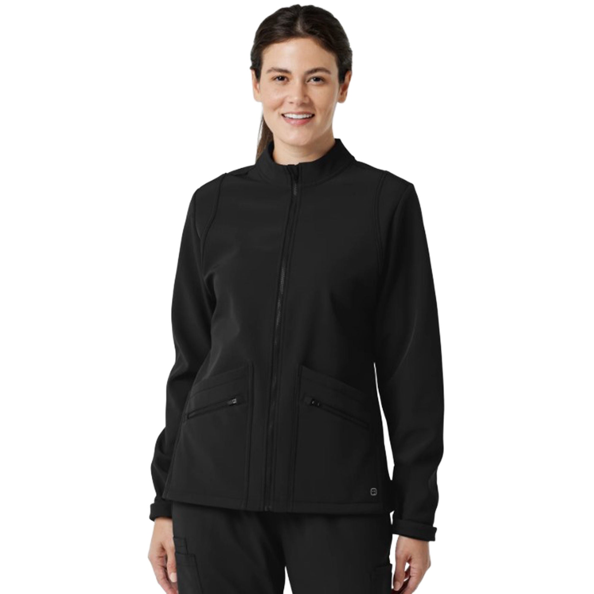 Fashion Seal Uniforms - 8509-BLAC-M Warm-Up Jacket Wink™ Softshell Black Medium Hip Length 94% Polyester / 6% Spandex Reusable