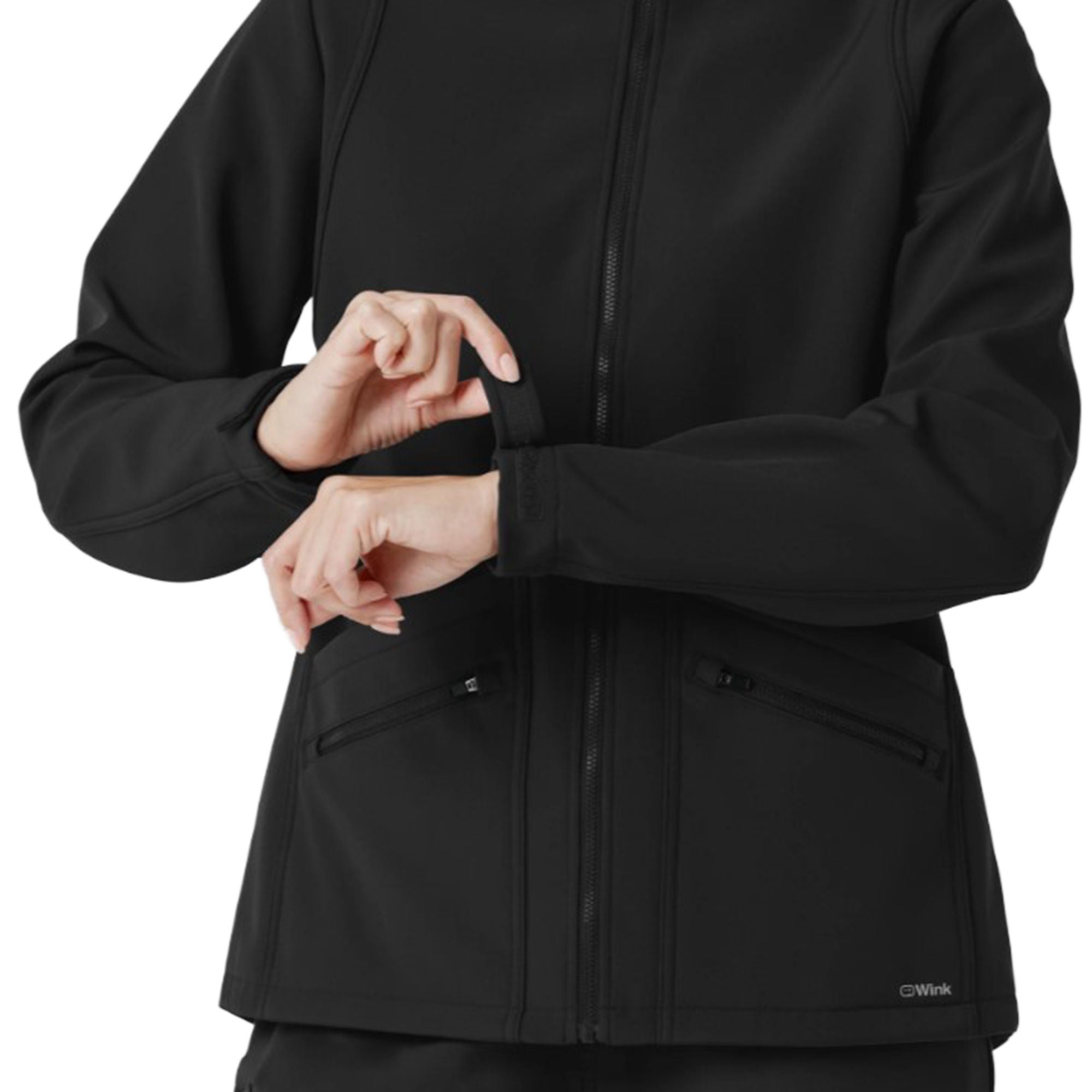 Fashion Seal Uniforms - 8509-BLAC-2XL Warm-Up Jacket Wink™ Softshell Black 2X-Large Hip Length 94% Polyester / 6% Spandex Reusable