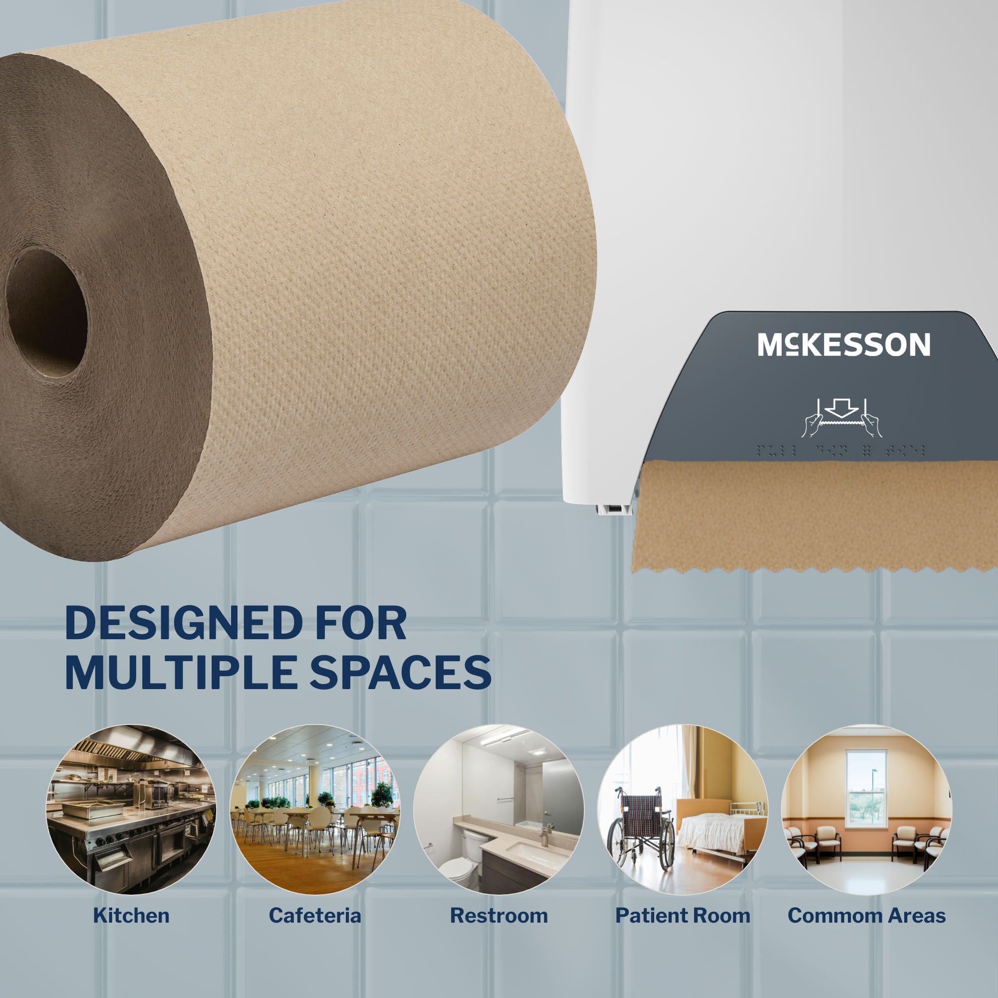 McKesson Brand - FS-UHWNAT800 Paper Towel McKesson Roll 8 Inch X 800 Foot