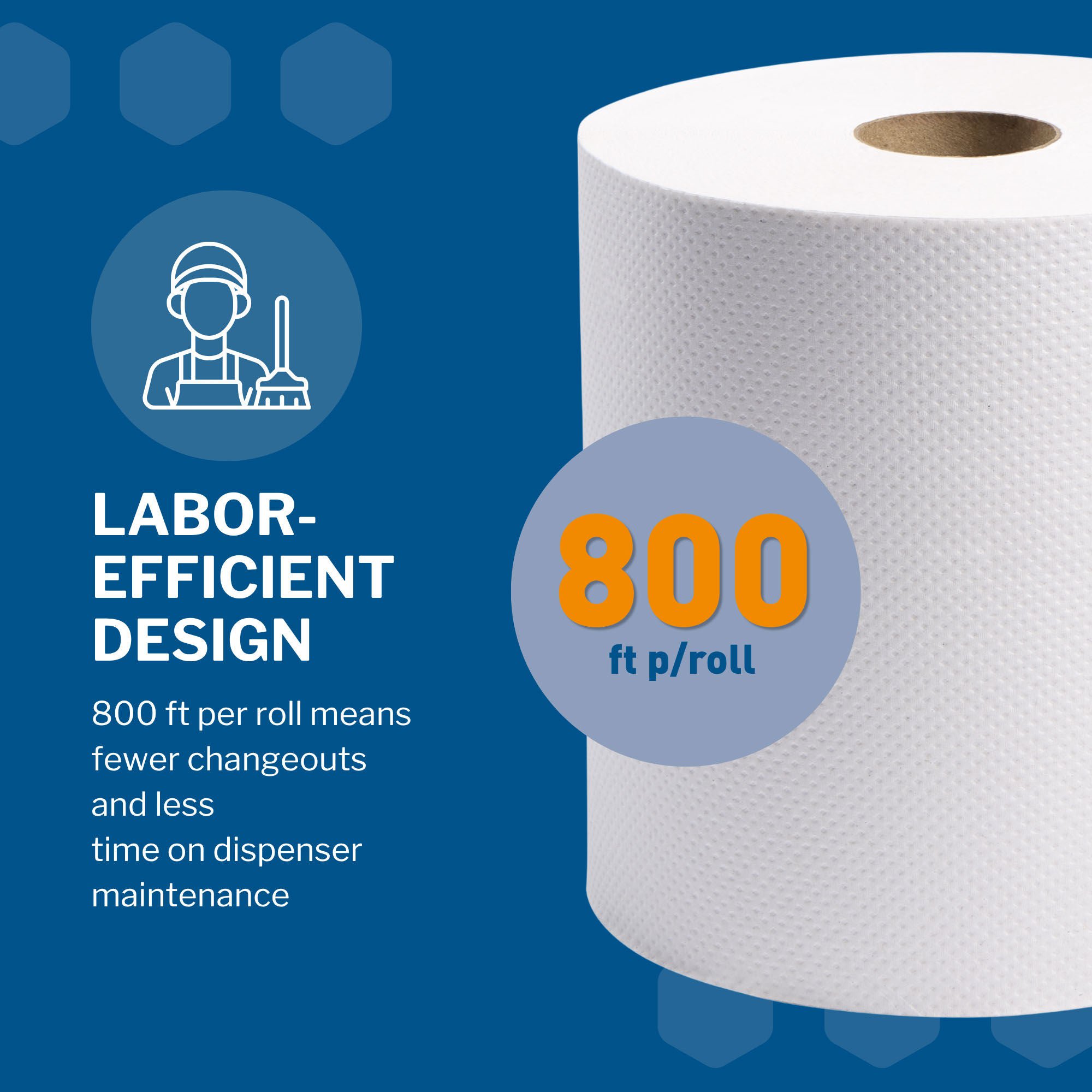 McKesson Brand - FS-UHWWHITE800 Paper Towel McKesson Roll 8 Inch X 800 Foot