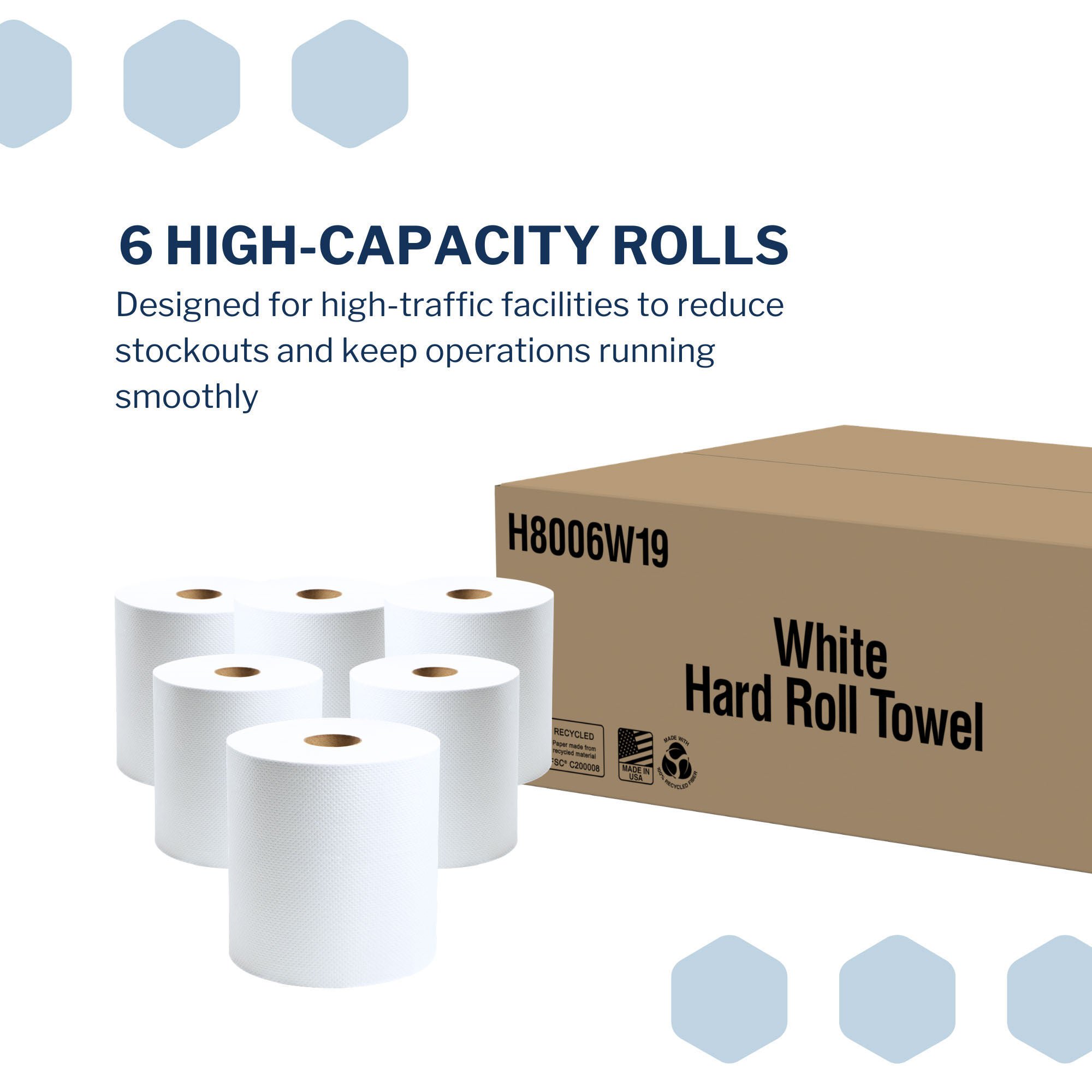 McKesson Brand - FS-UHWWHITE800 Paper Towel McKesson Roll 8 Inch X 800 Foot