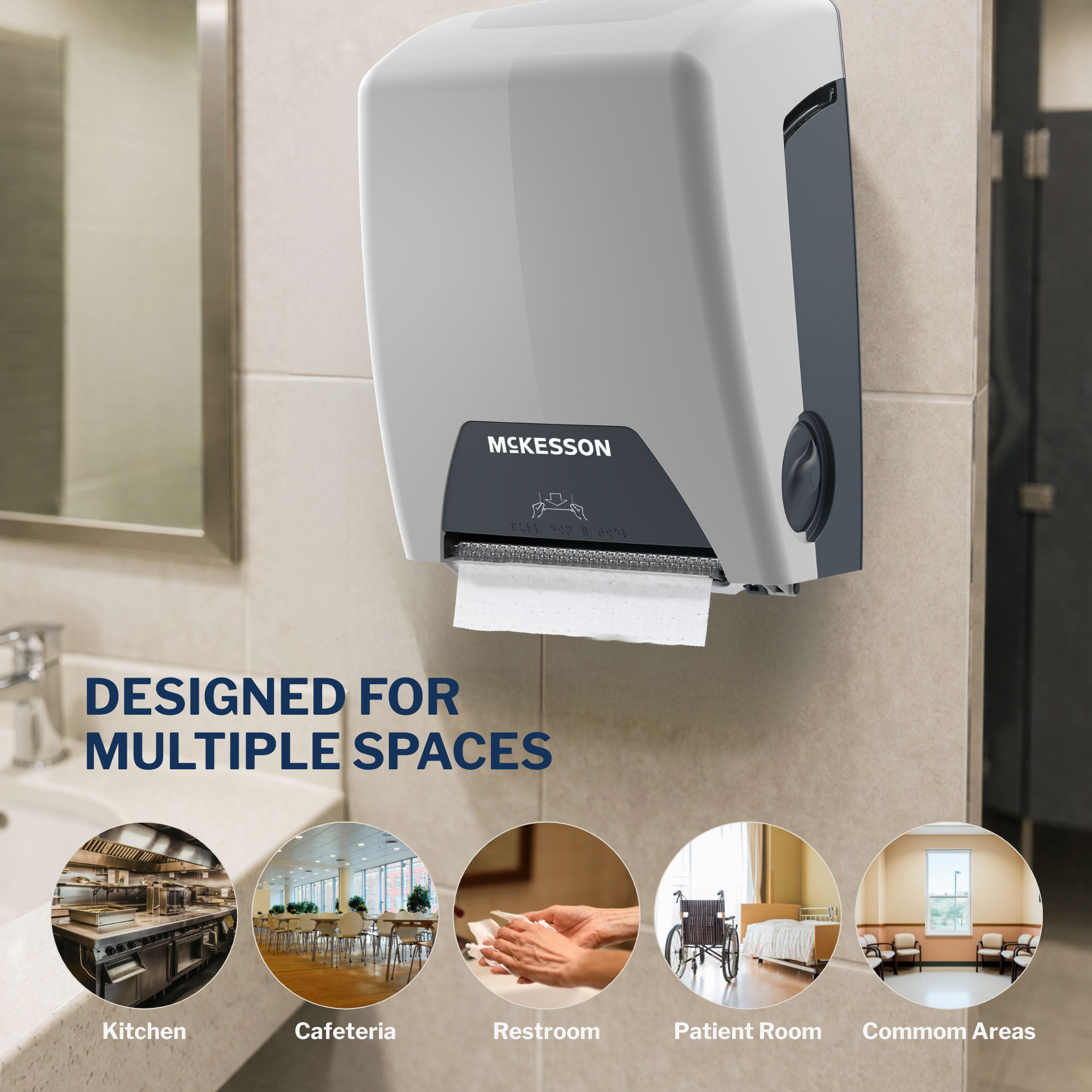 McKesson Brand - FS-UHWWHITE800 Paper Towel McKesson Roll 8 Inch X 800 Foot
