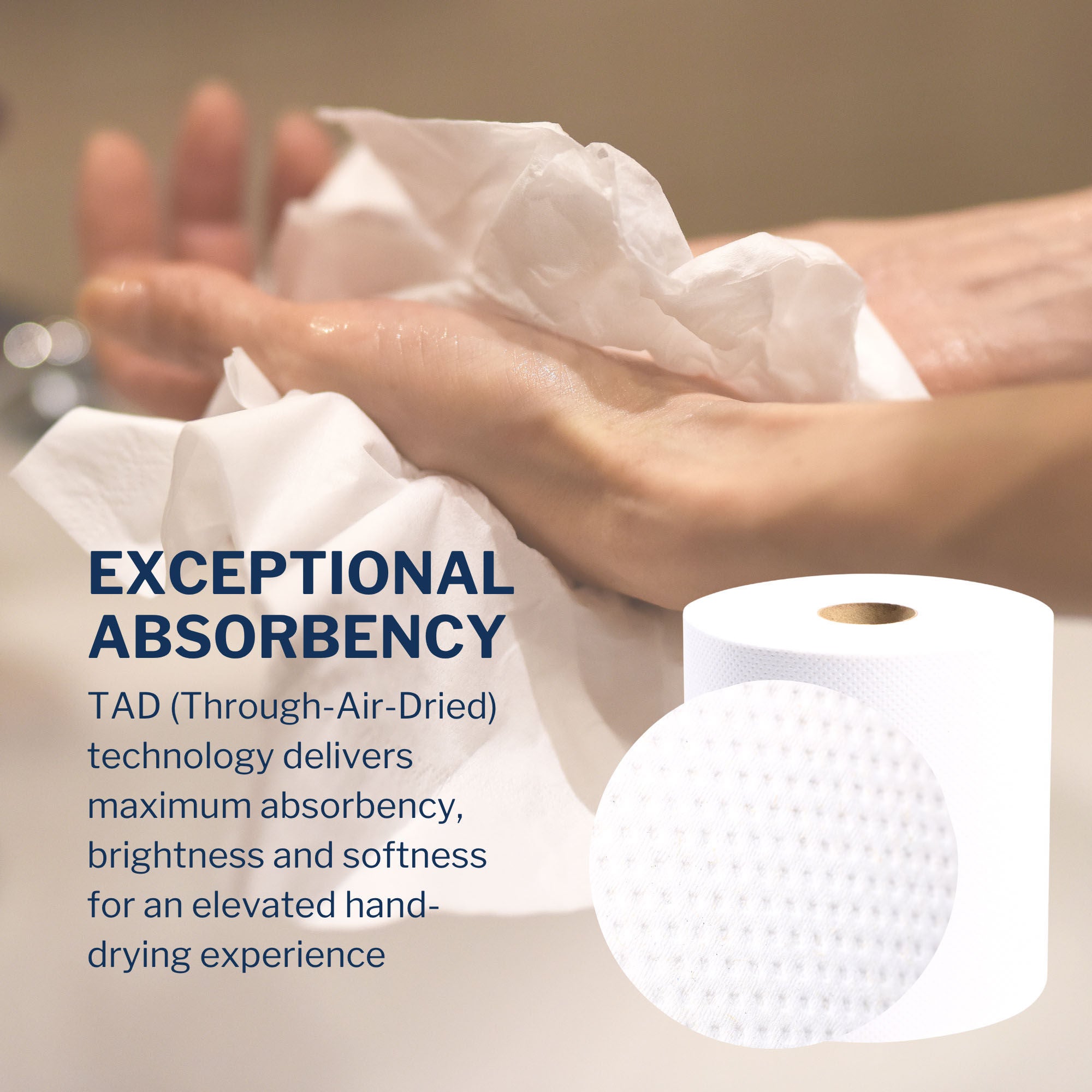 McKesson Brand - FS-UHWWHITETAD1000 Paper Towel McKesson Hardwound Roll 8 Inch X 1000 Foot