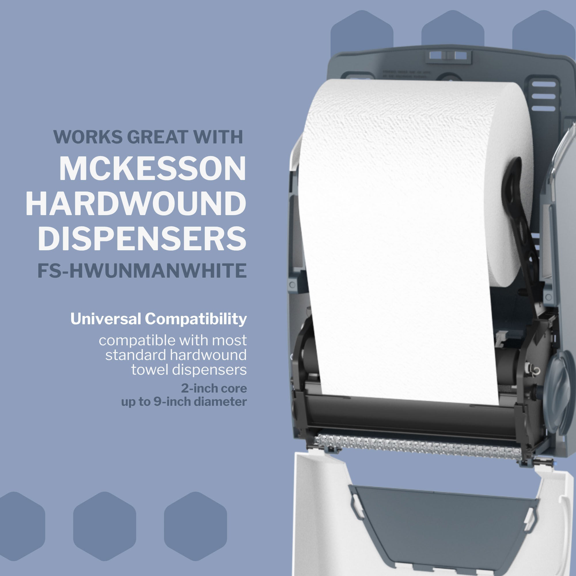 McKesson Brand - FS-UHWWHITETAD1000 Paper Towel McKesson Hardwound Roll 8 Inch X 1000 Foot