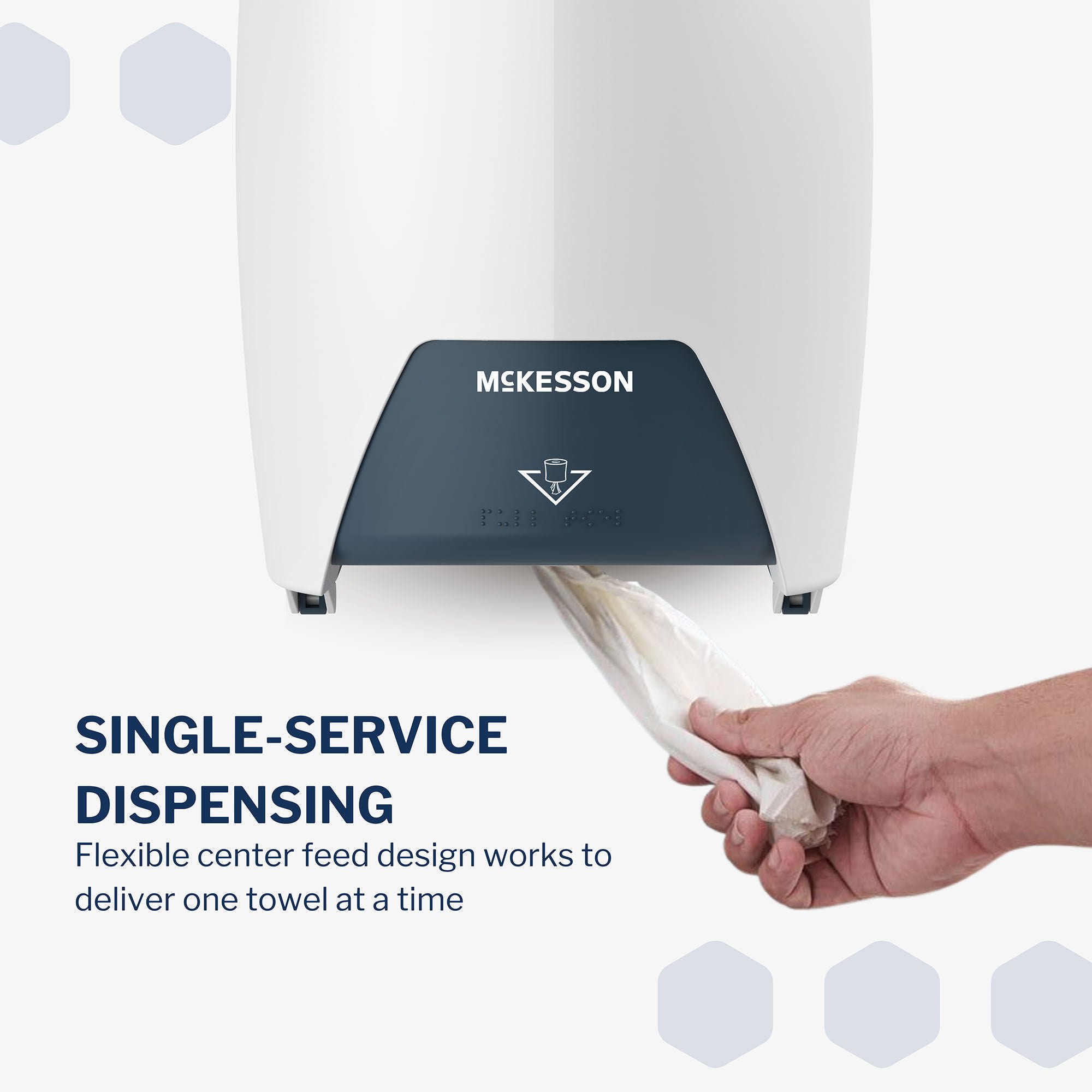 McKesson Brand - FS-CPWHITE Paper Towel Dispenser McKesson Wall Mount Centerpull Paper Towel