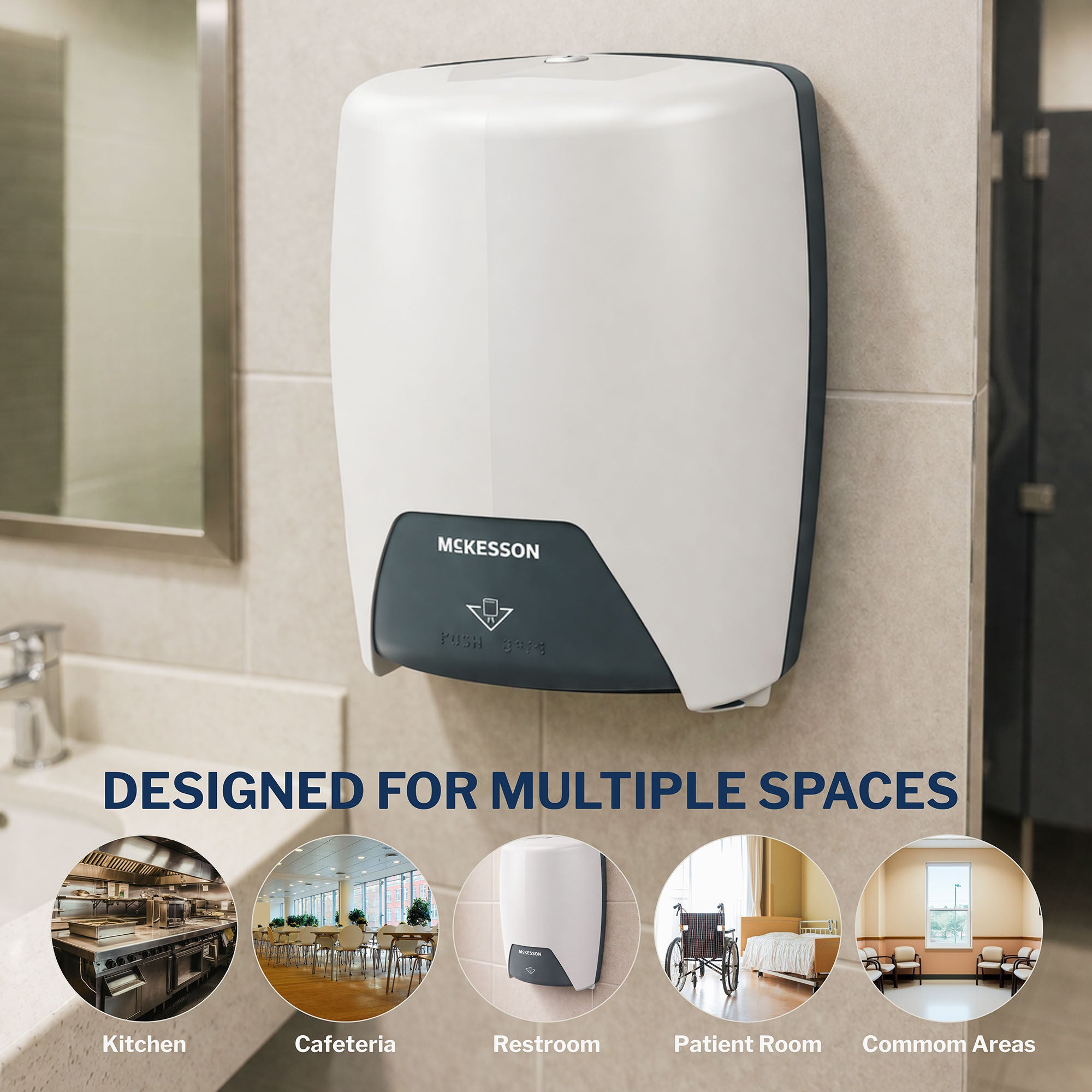 McKesson Brand - FS-CPWHITE Paper Towel Dispenser McKesson Wall Mount Centerpull Paper Towel