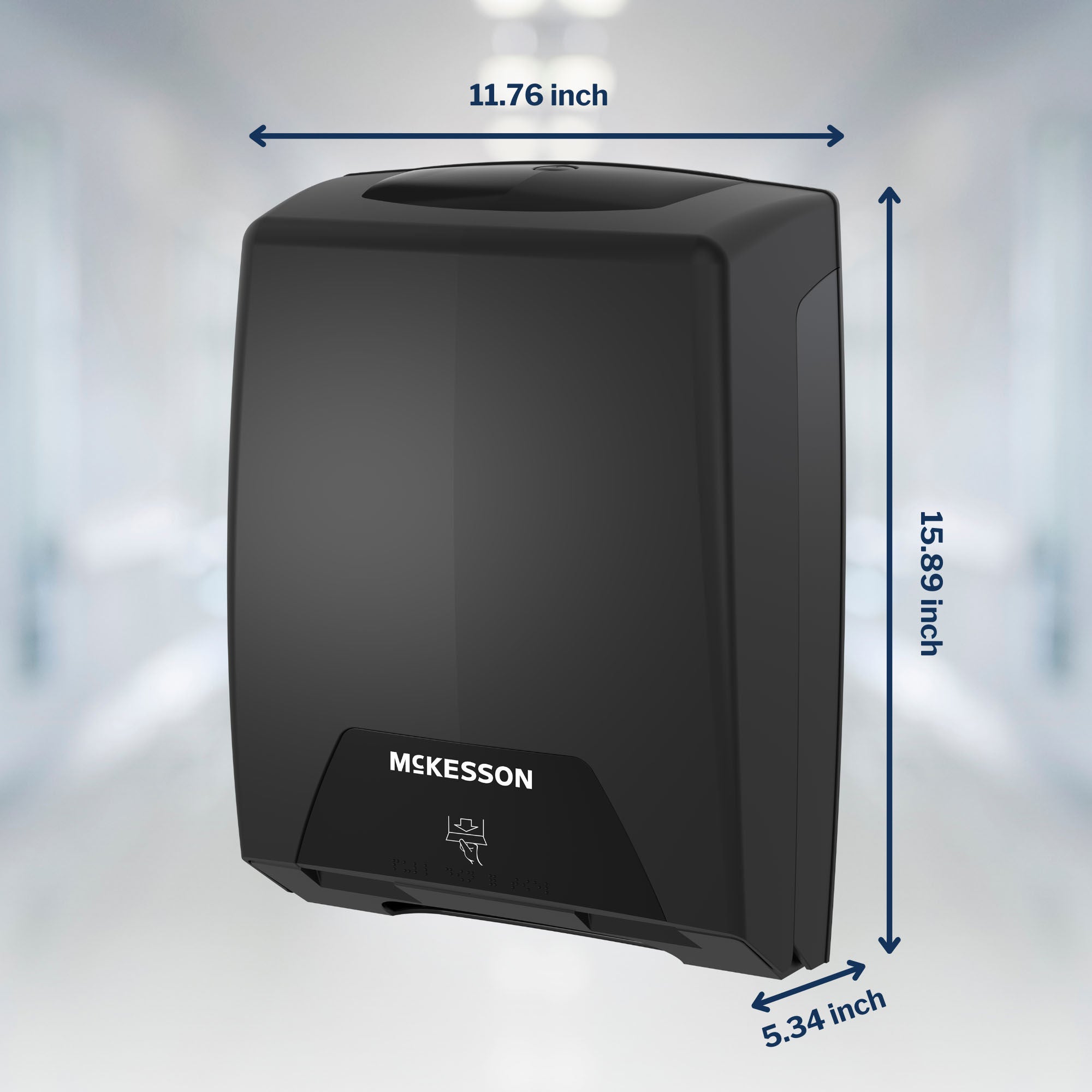 McKesson Brand - FS-MFDISPBLACK Paper Towel Dispenser McKesson Wall Mount C-Fold / Multifold Paper Towel