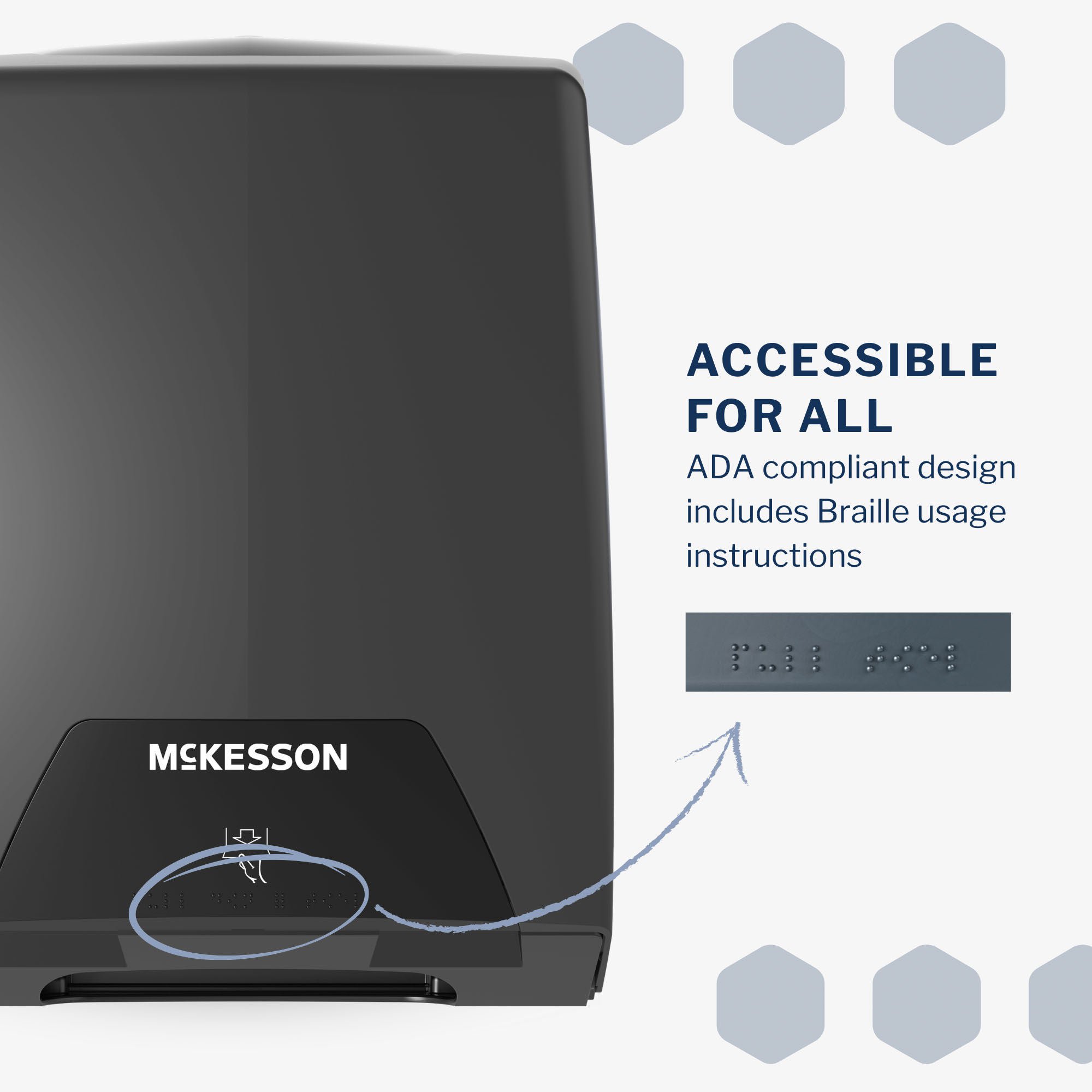 McKesson Brand - FS-MFDISPBLACK Paper Towel Dispenser McKesson Wall Mount C-Fold / Multifold Paper Towel
