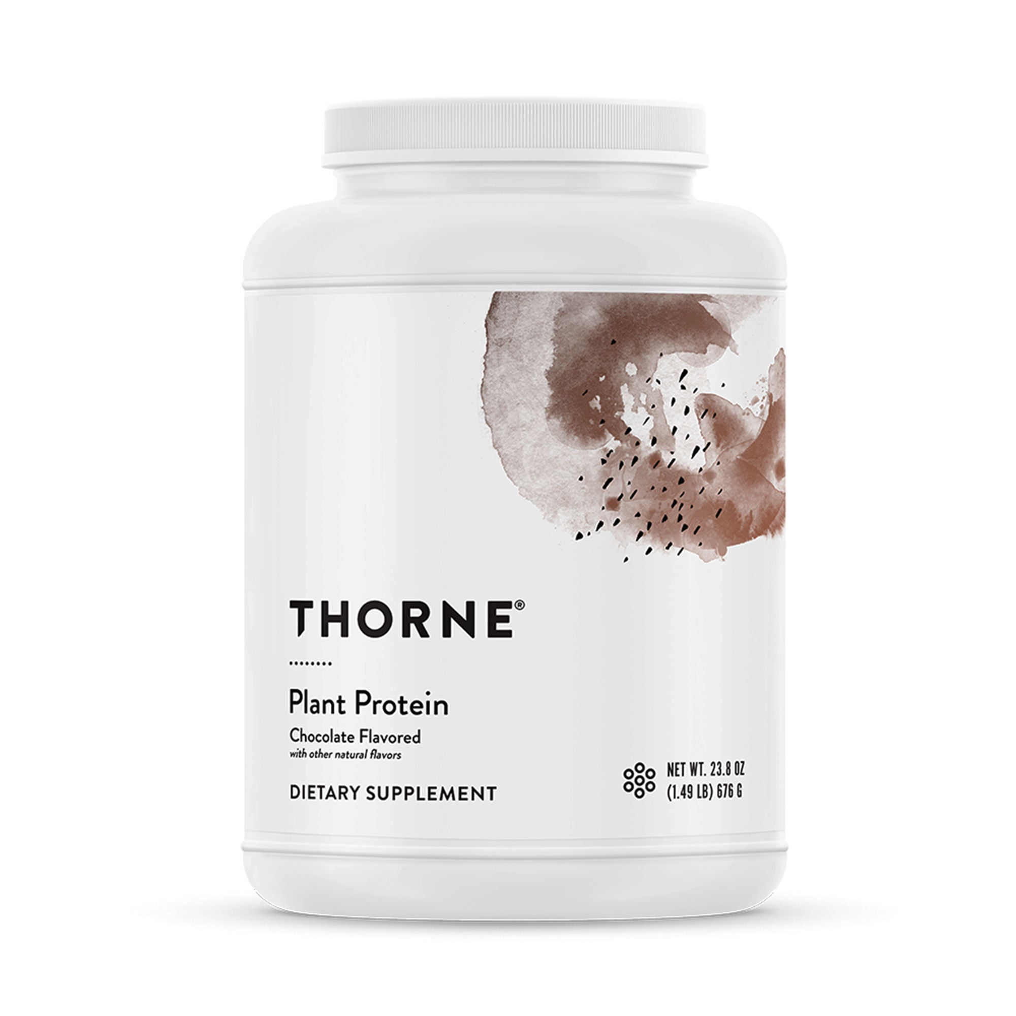 Thorne Research Inc - SP119 Oral Supplement THORNE® Plant Protein Chocolate Flavor Powder 23.8 oz. Canister