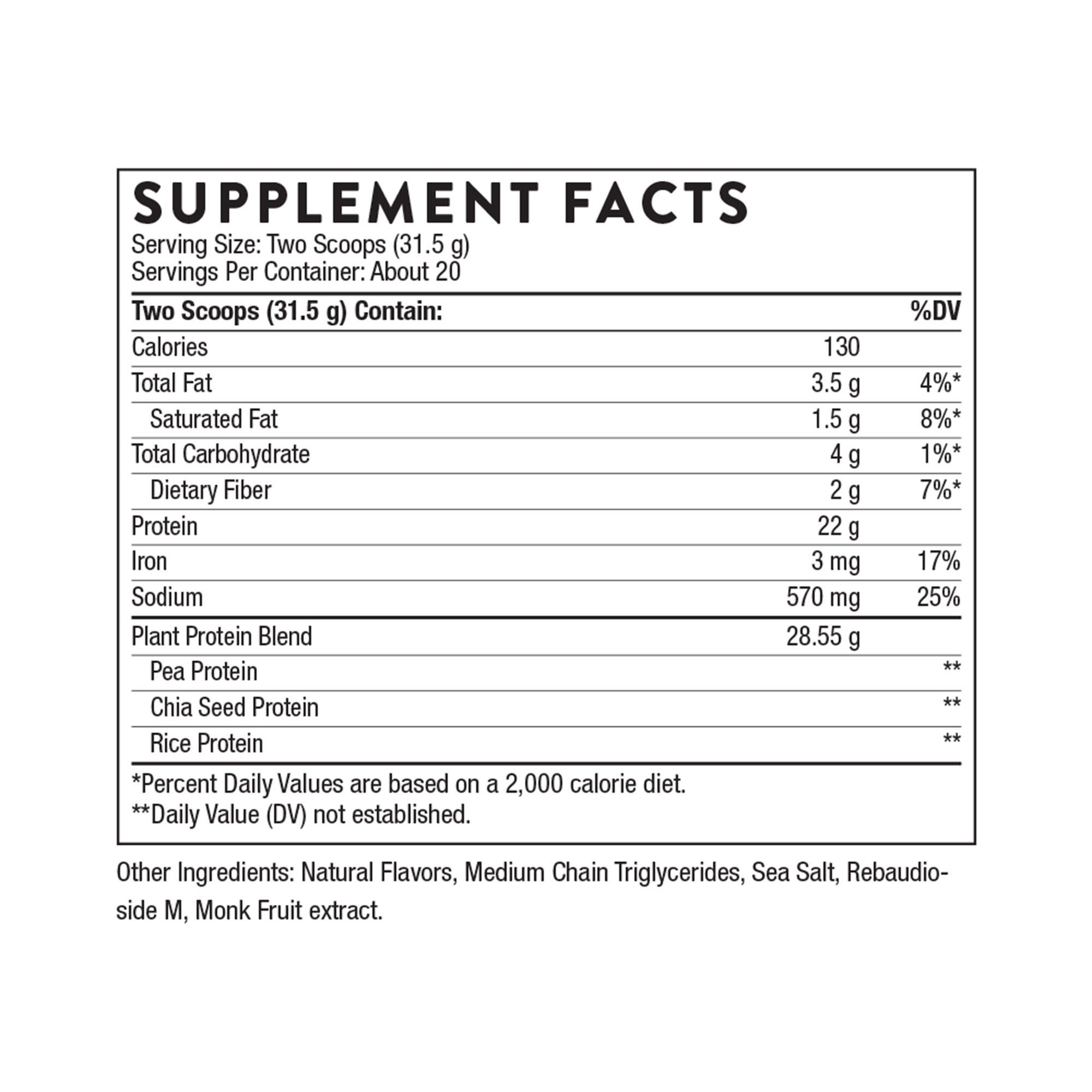 Thorne Research Inc - SP120 Oral Supplement THORNE® Plant Protein Vanilla Flavor Powder 22.2 oz. Canister