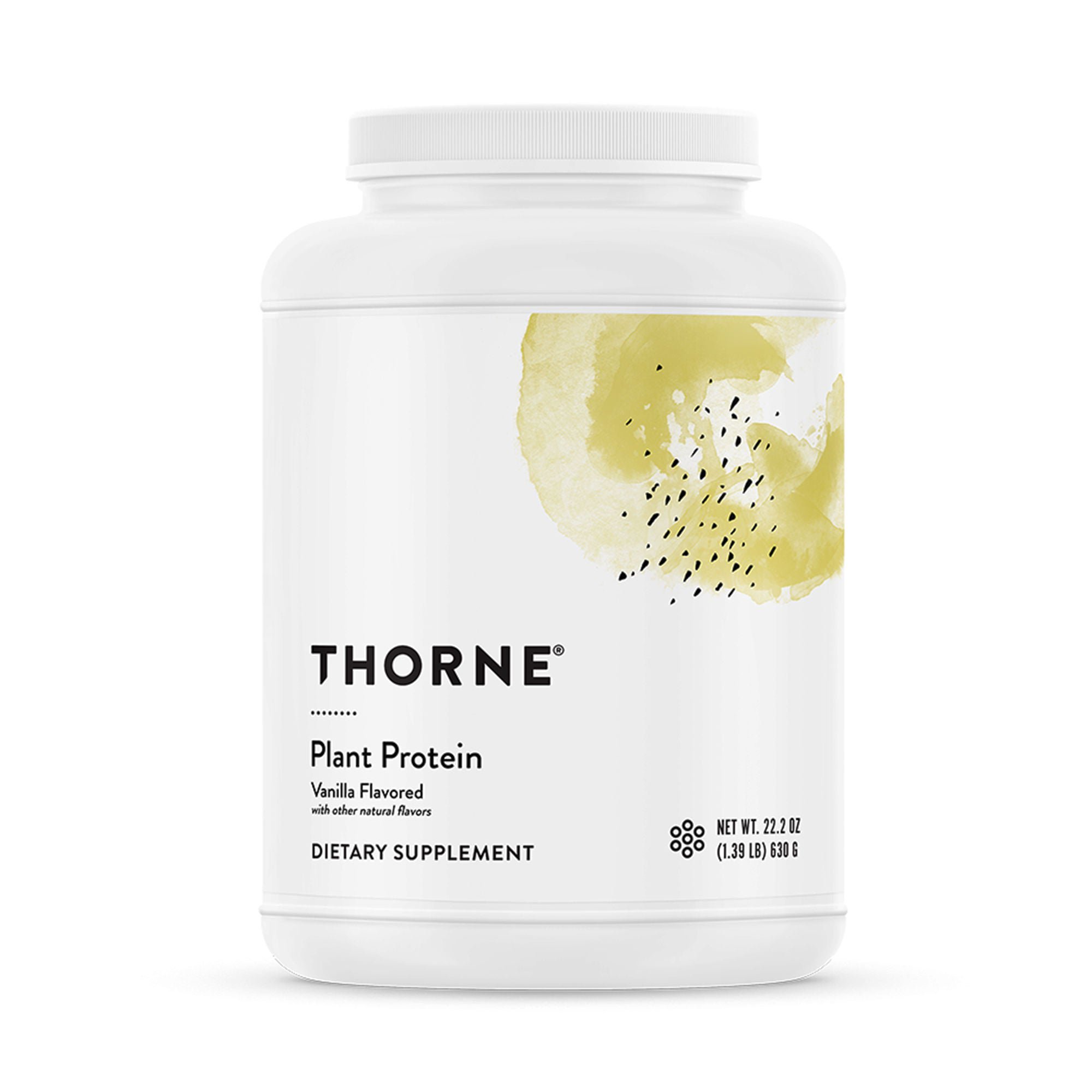 Thorne Research Inc - SP120 Oral Supplement THORNE® Plant Protein Vanilla Flavor Powder 22.2 oz. Canister
