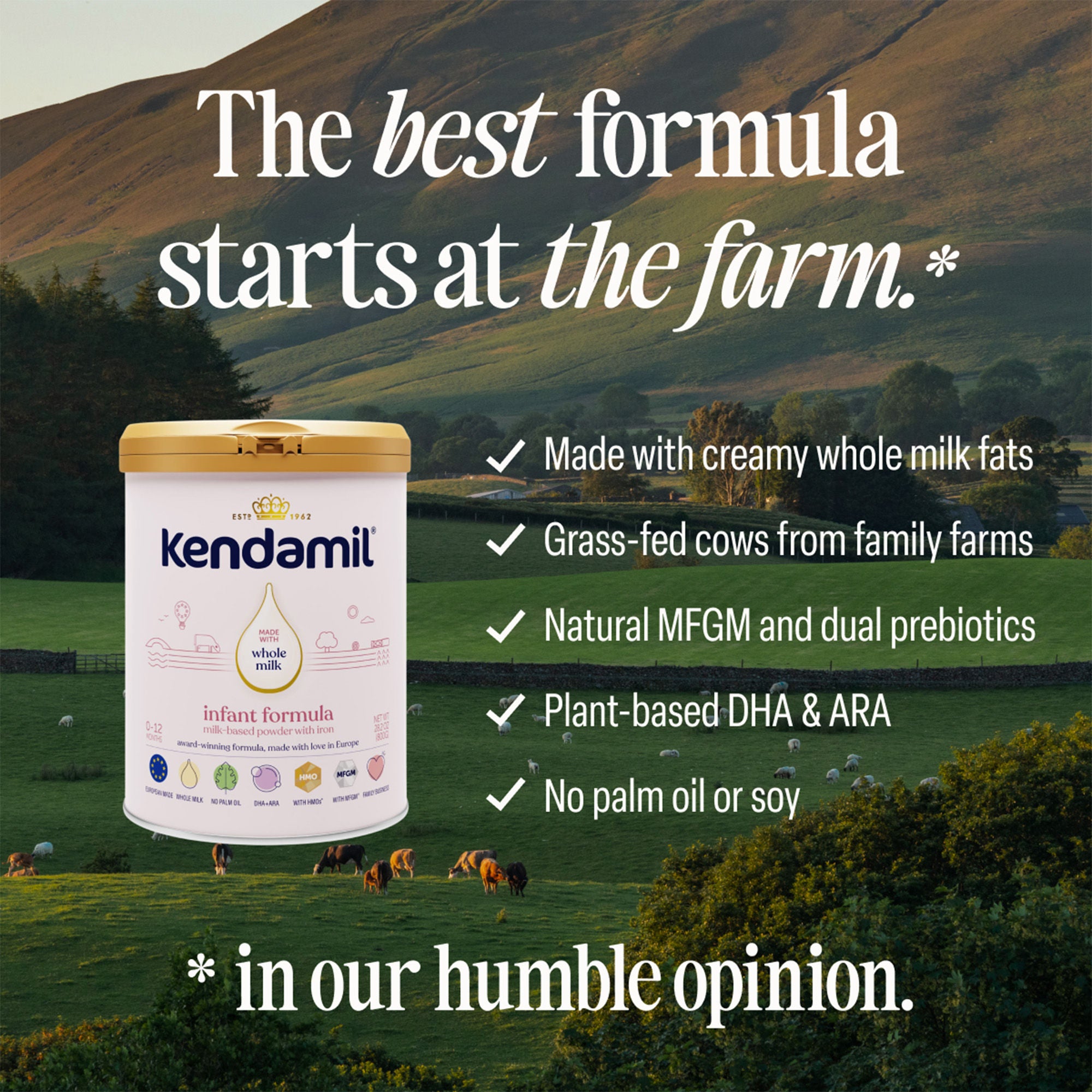 Kendal Nutricare USA LLC - 92000141 Infant Formula Kendamil® Classic Unflavored 28.2 oz. Can Powder Milk-Based