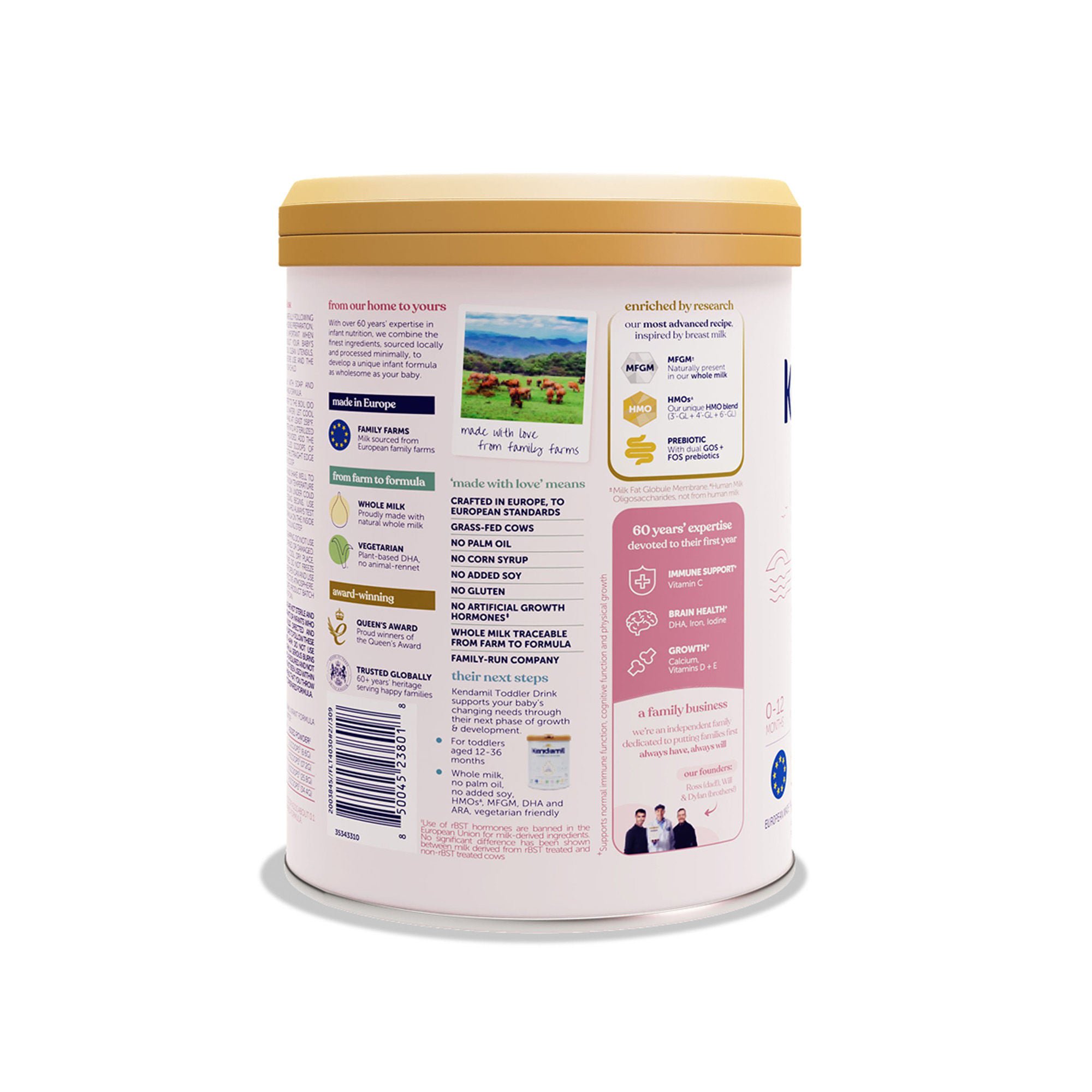 Kendal Nutricare USA LLC - 92000141 Infant Formula Kendamil® Classic Unflavored 28.2 oz. Can Powder Milk-Based
