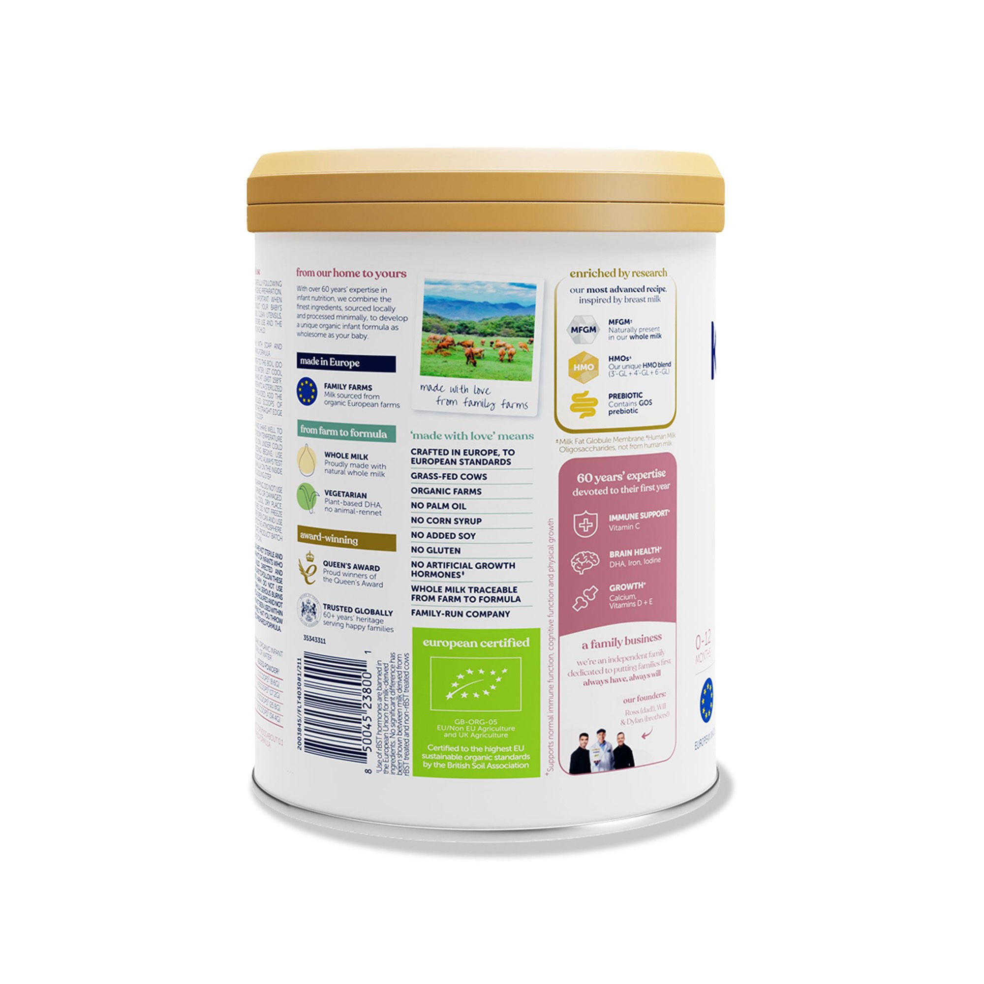 Kendal Nutricare USA LLC - 77000426 Infant Formula Kendamil® Organic Unflavored 28.2 oz. Can Powder Milk-Based