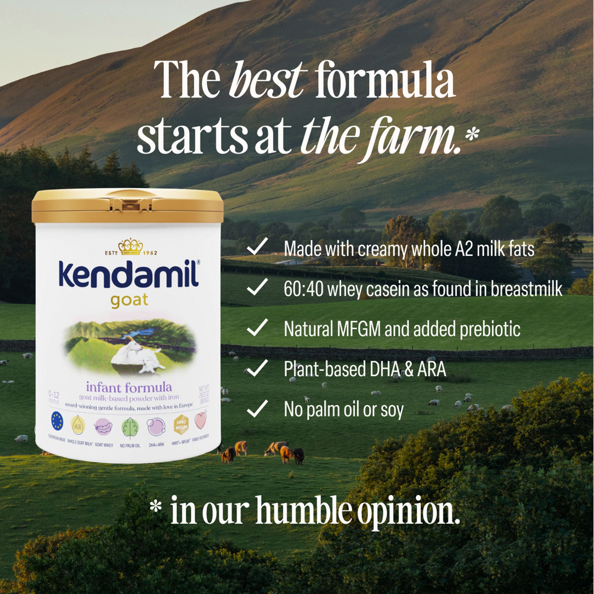 Kendal Nutricare USA LLC - 77000428 Infant Formula Kendamil® Goat Unflavored 28.2 oz. Can Powder Goat Milk-Based