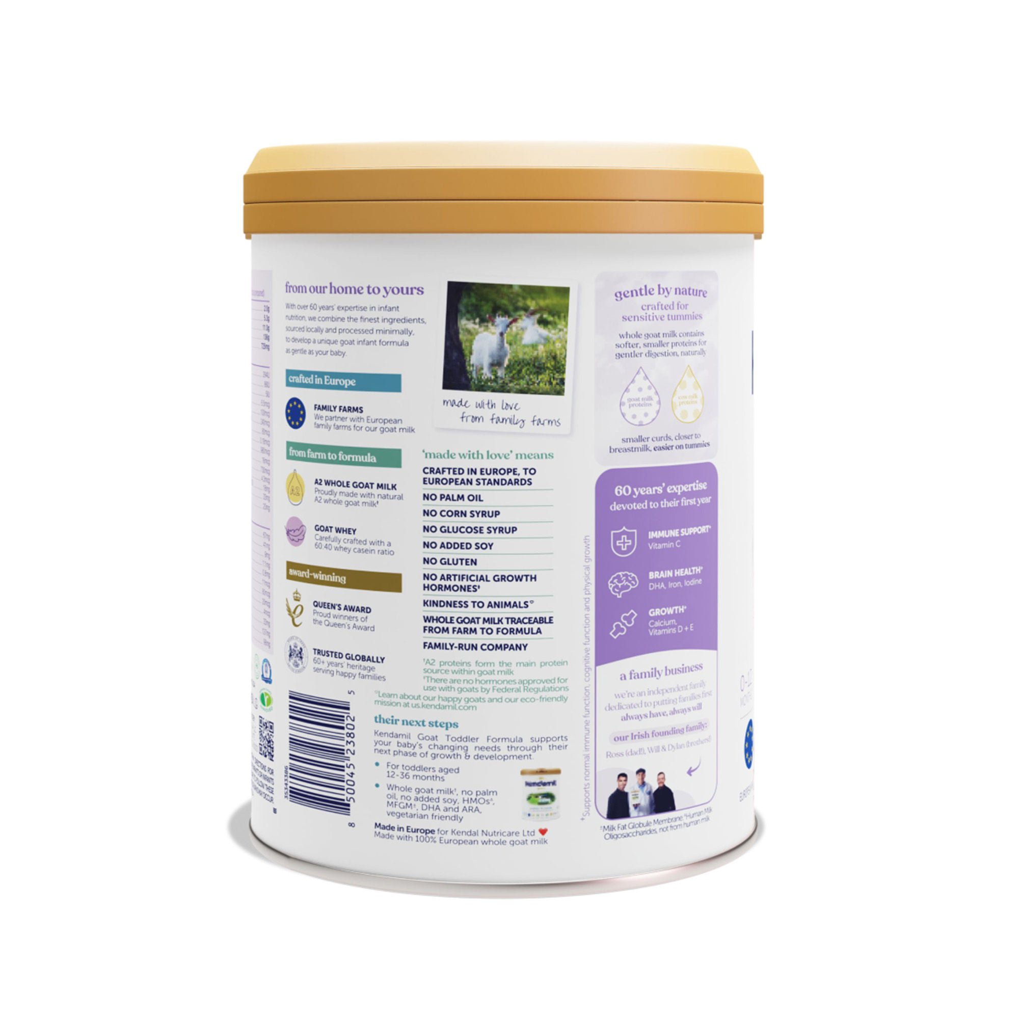 Kendal Nutricare USA LLC - 77000428 Infant Formula Kendamil® Goat Unflavored 28.2 oz. Can Powder Goat Milk-Based