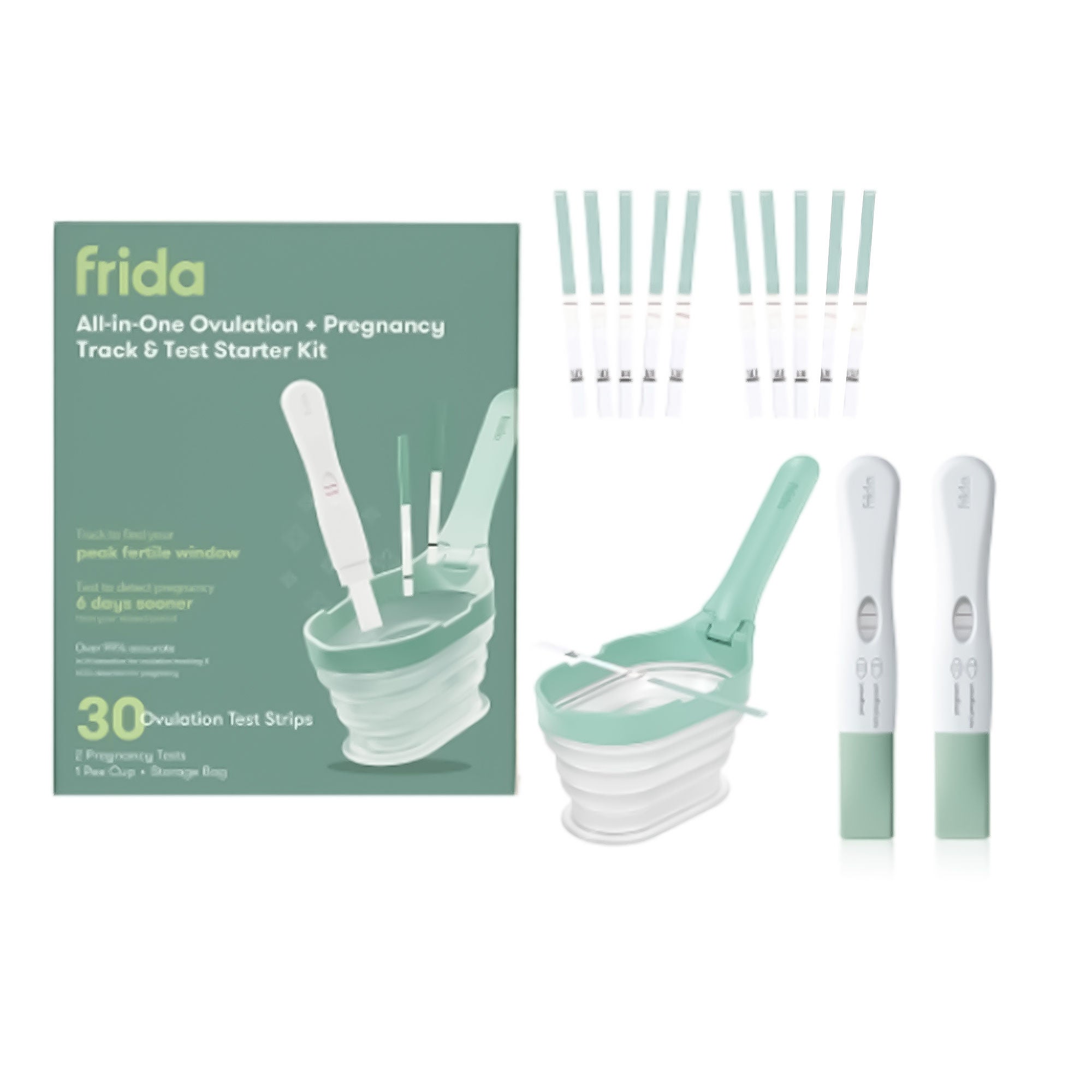 Fridababy LLC - 500001406 Reproductive Health Test Kit Frida Fertility All-in-One Ovulation and Pregnancy Test 30 Tests per Kit
