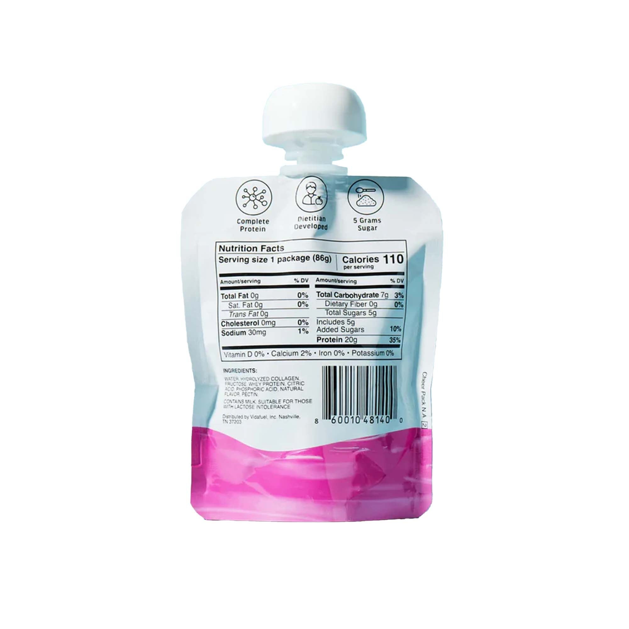 Vidafuel Inc - 02-622 Oral Supplement vidafuel® Protein Shot Berry Delight Flavor Liquid 2.5 oz. Pouch