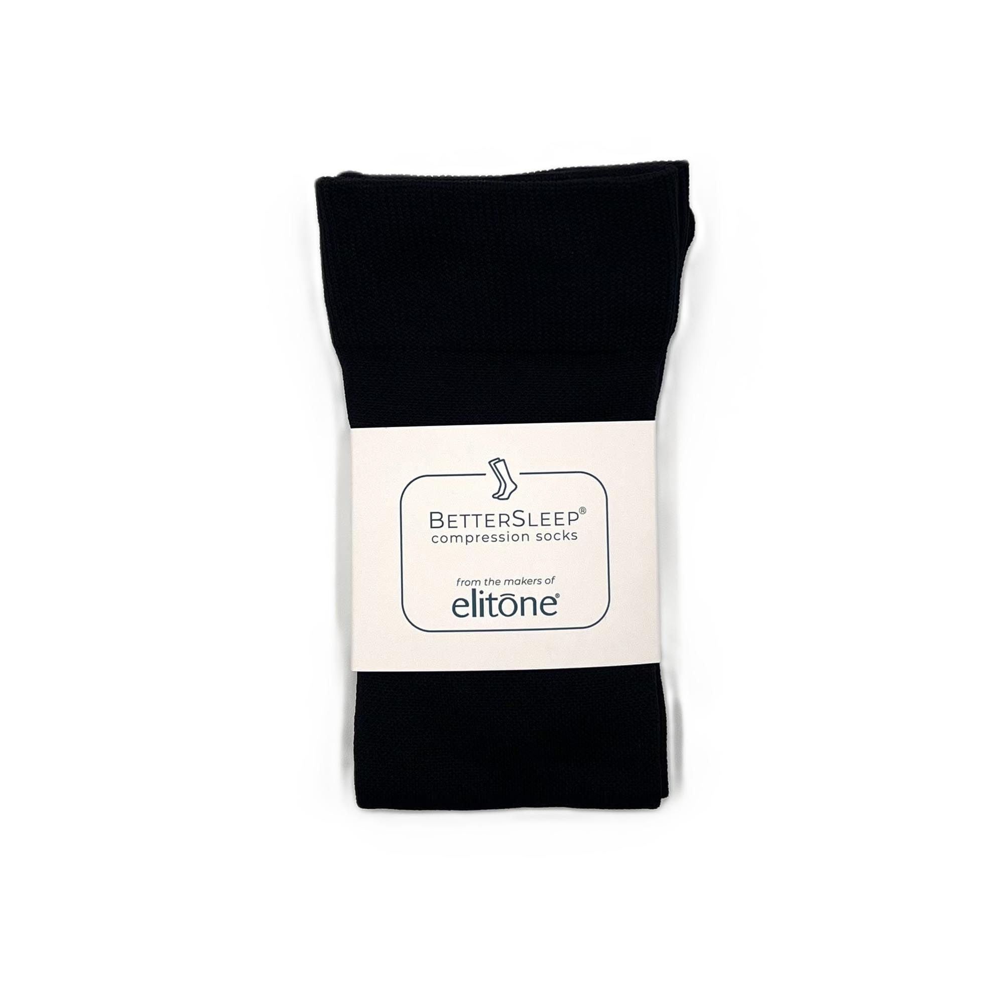 Elidah Inc - ES-1023 Compression Socks Elitone BetterSleep® Knee High One Size Fits Most Black Closed Toe