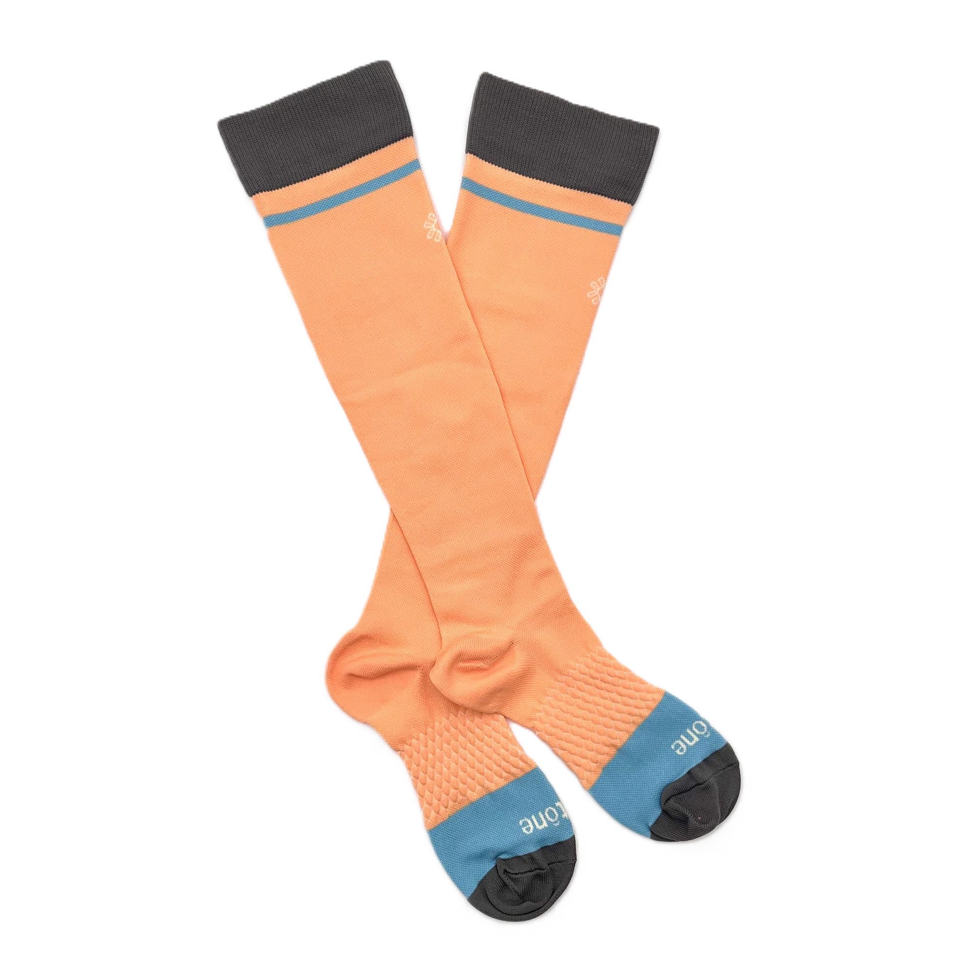 Elidah Inc - ES-1025 Compression Socks Elitone BetterSleep® Knee High One Size Fits Most Coral Closed Toe