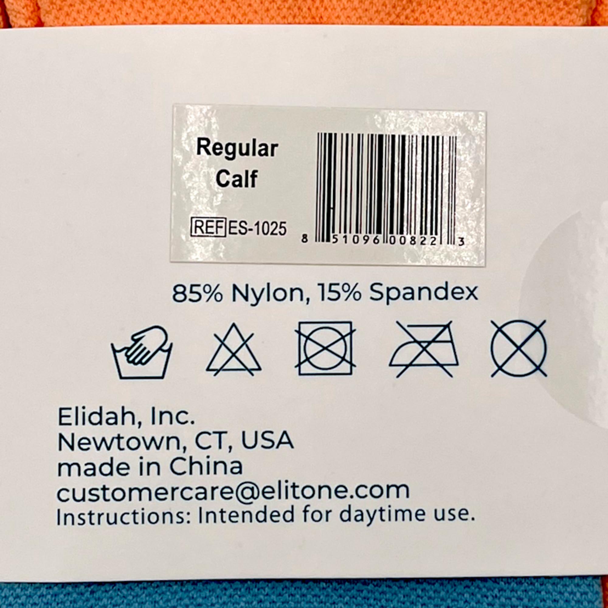Elidah Inc - ES-1025 Compression Socks Elitone BetterSleep® Knee High One Size Fits Most Coral Closed Toe