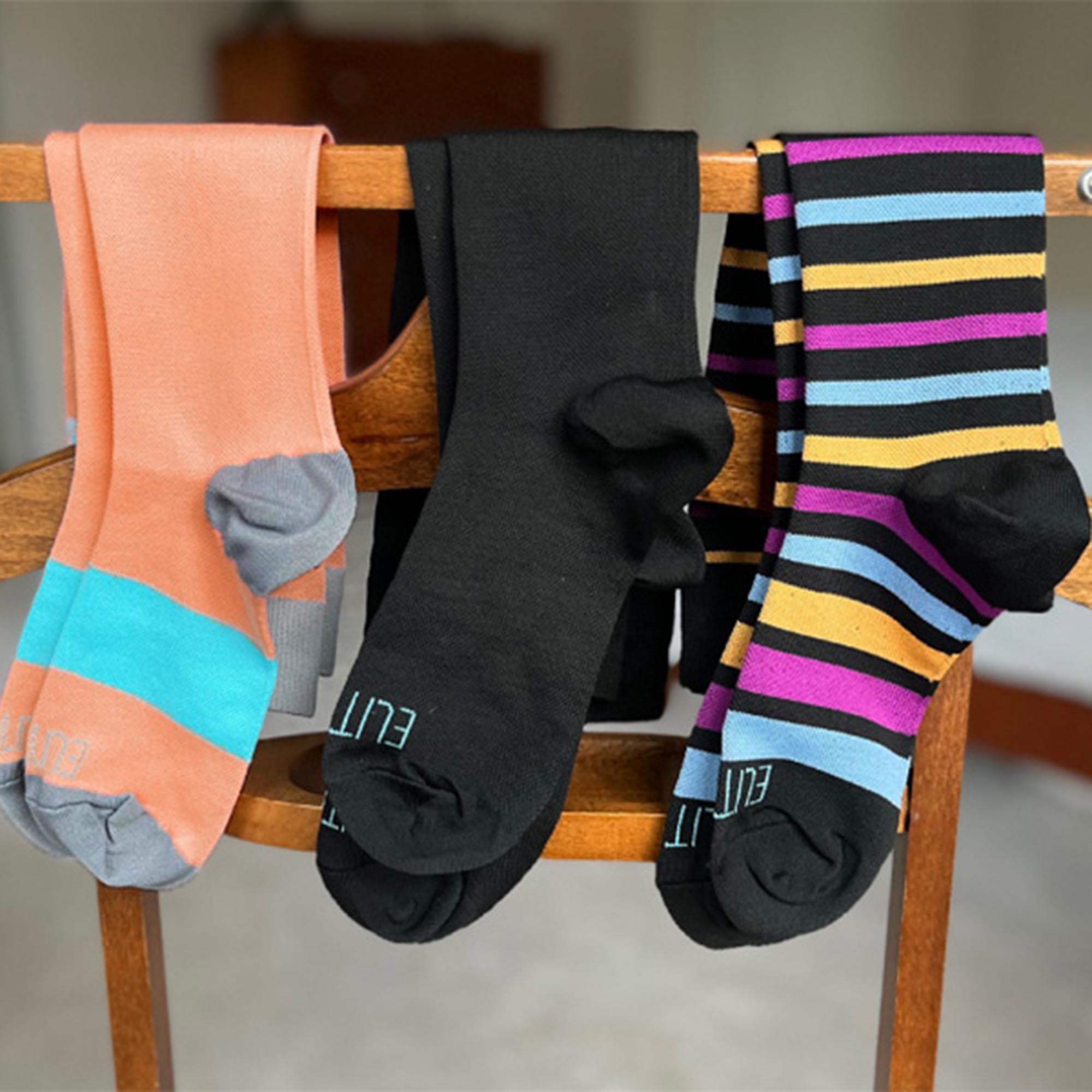 Elidah Inc - ES-1025 Compression Socks Elitone BetterSleep® Knee High One Size Fits Most Coral Closed Toe