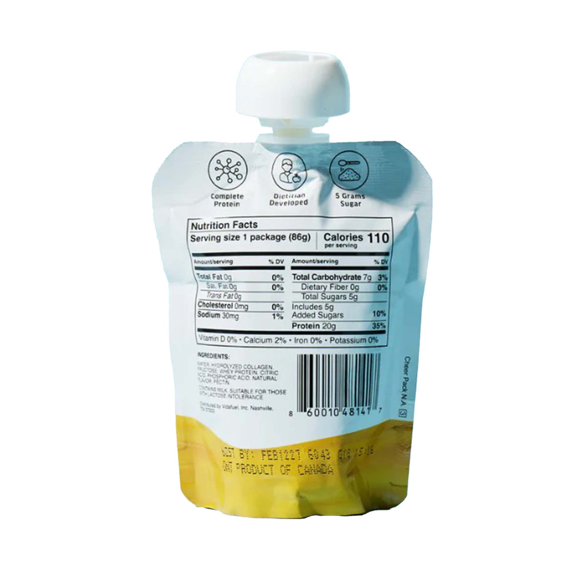 Vidafuel Inc - 03-633 Oral Supplement vidafuel® Protein Shot Citrus Burst Flavor Liquid 2.5 oz. Pouch
