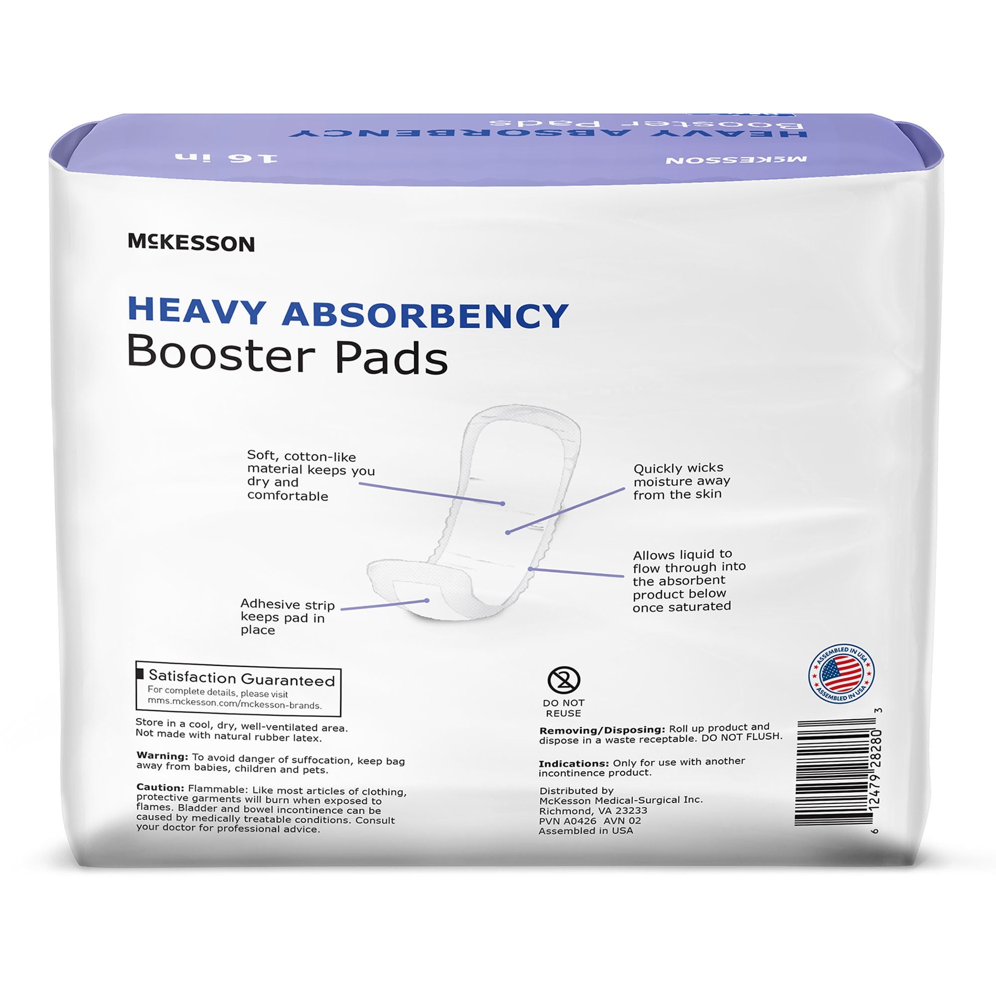 McKesson Brand - BP16 Booster Pad McKesson 16 Inch Length Heavy Absorbency Fluff / Polymer Core One Size Fits Most