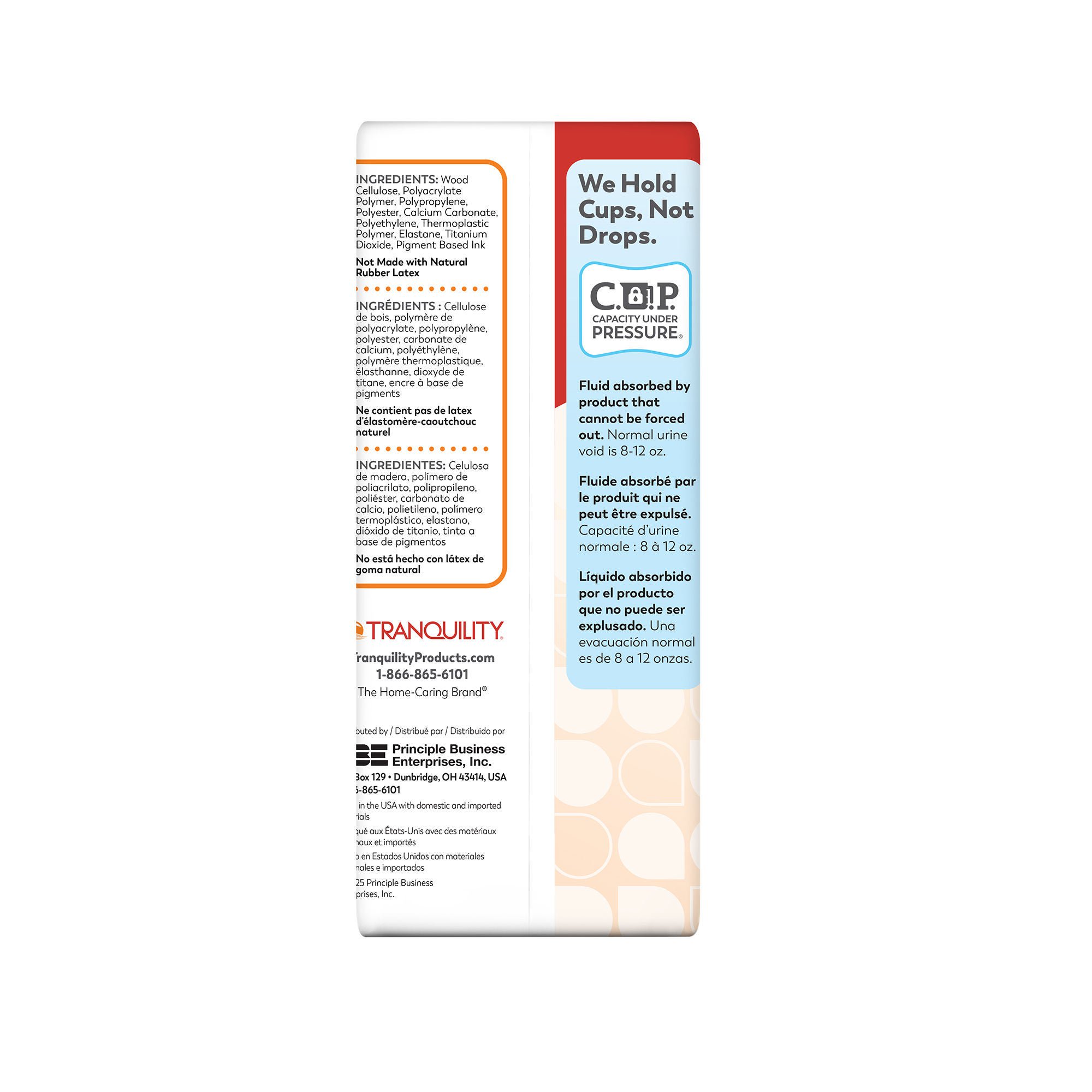 Principle Business Enterprises - 2480 Bladder Control Pad Tranquility® Premium Maximum 12 Inch Length Heavy Absorbency Super Absorbent Core One Size Fits Most