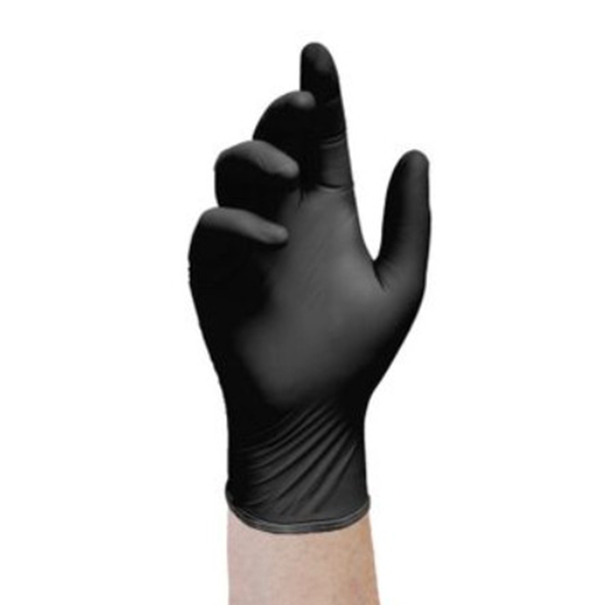 O&M Halyard Inc - 49442 Exam Glove Halyard™ Large 100 per Box NonSterile Nitrile Standard Cuff Length Textured Fingertips Black Chemo Tested / Fentanyl Tested
