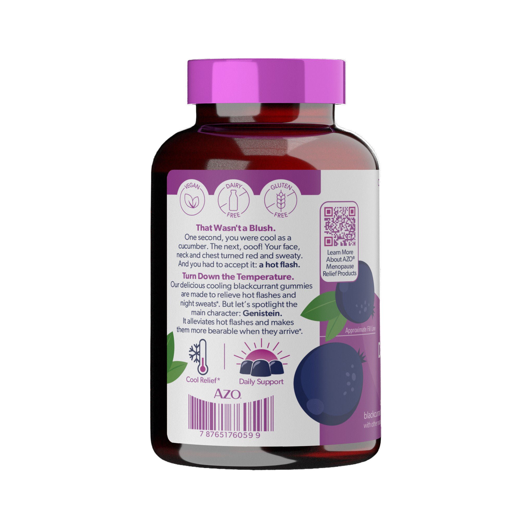 i-Health Inc - 787651760599 Dietary Supplement AZO® Genistein 30 mg Gummie 30 Gummies Blackcurrant Flavor
