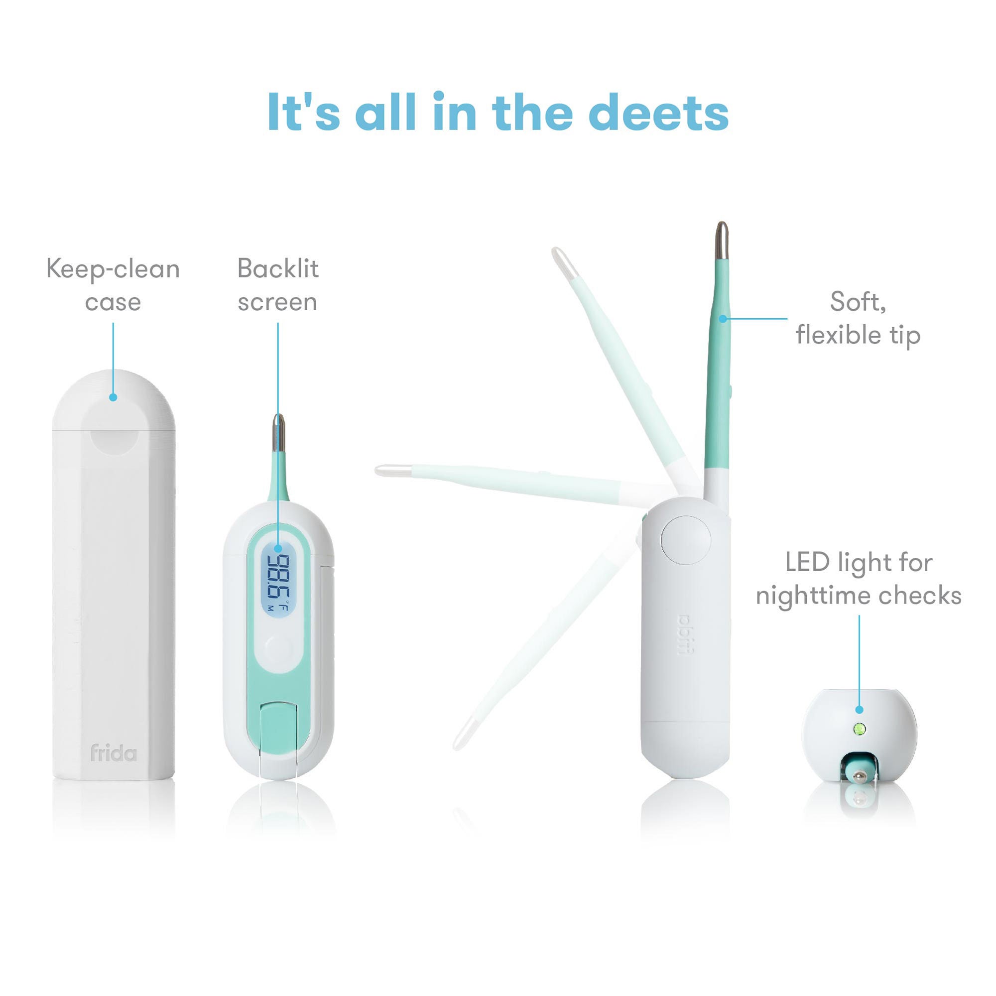 Fridababy LLC - 500001501 Digital Stick Thermometer Fridababy®True Temp Oral / Rectal / Axillary Probe Handheld