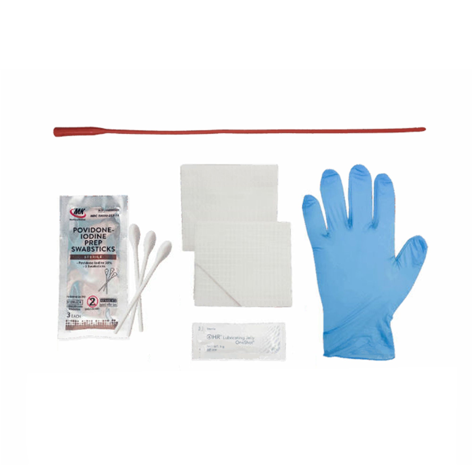 HR Healthcare - RTS14 Intermittent Catheter Tray TruCath® Straight Tip 14 Fr. Without Balloon Red Rubber